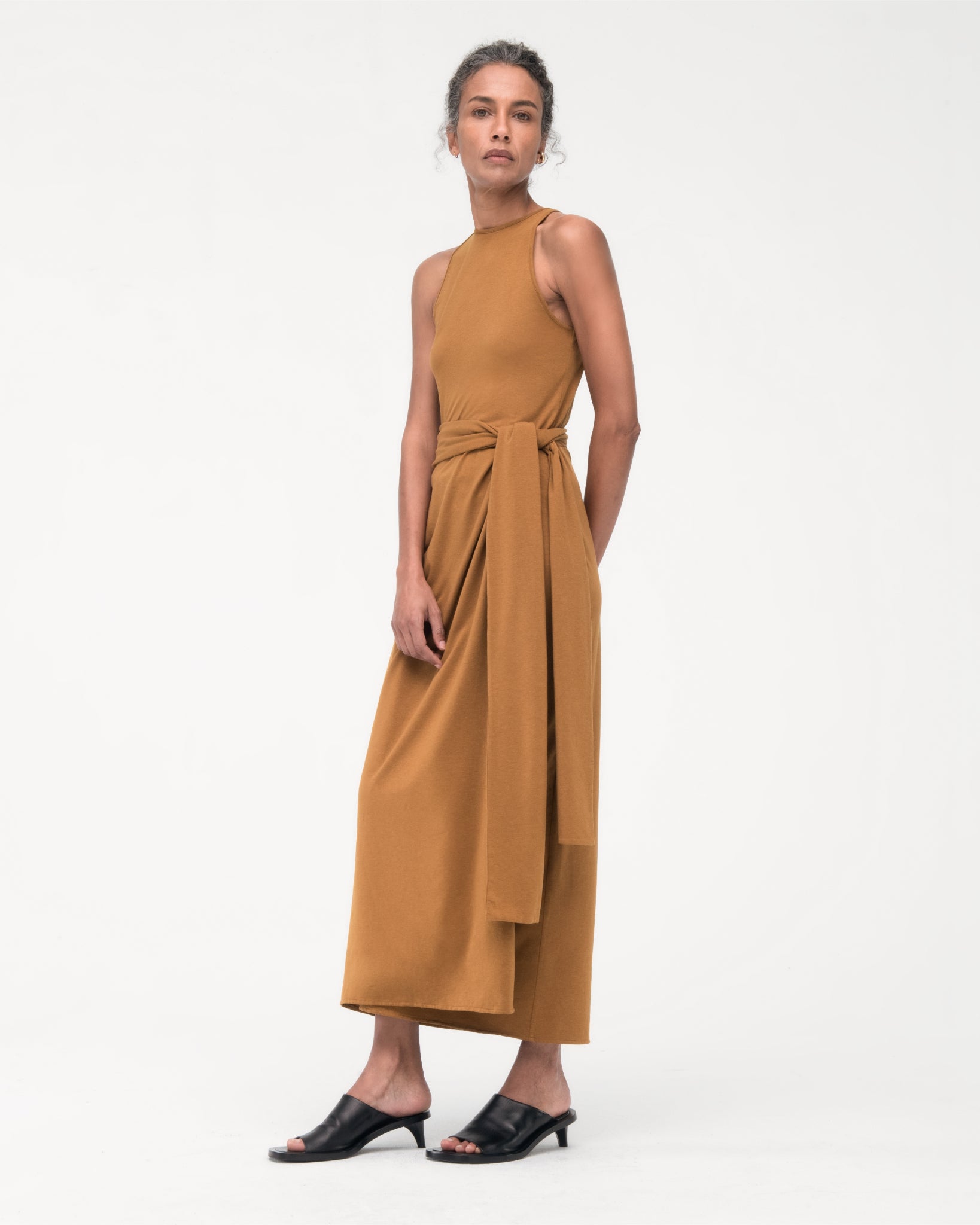 sarong tie dress tapenade 2