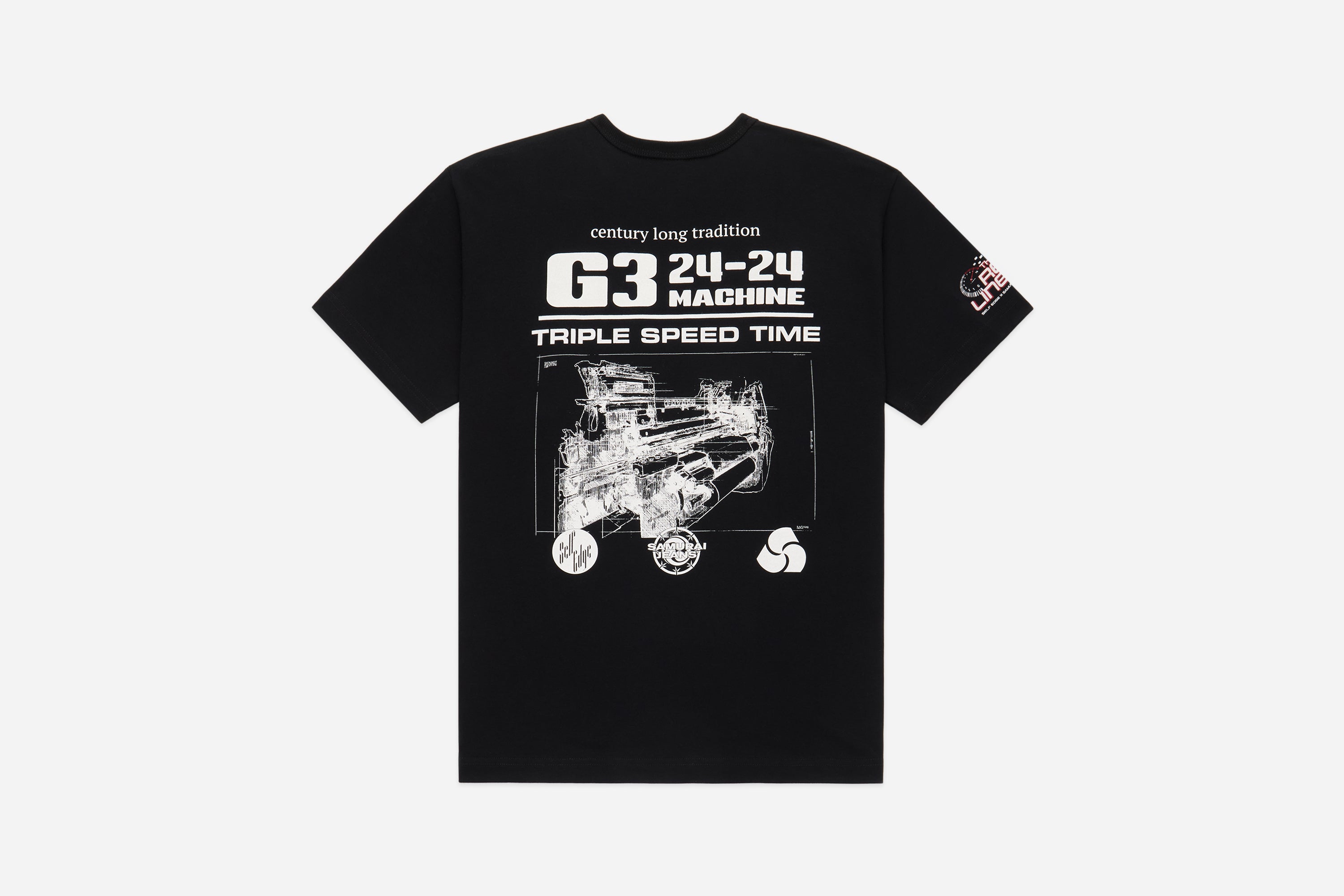 self edge x samurai x 3sixteen the redliners pocket t shirt black 2