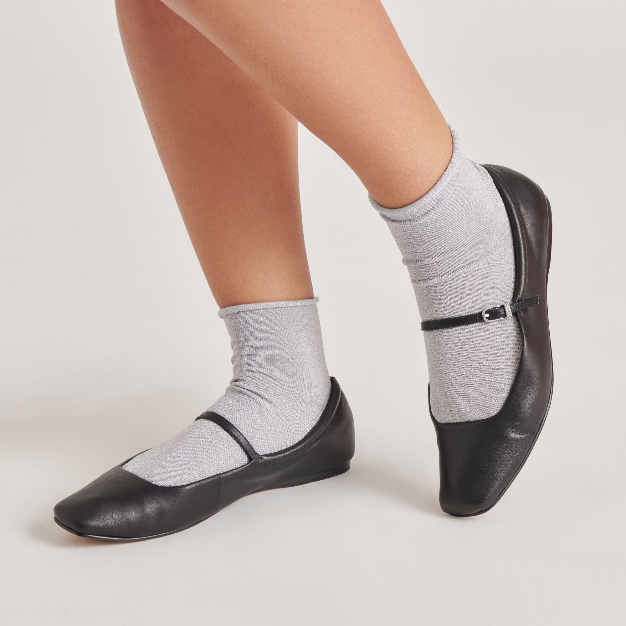 shimmer shortie socks silver 2