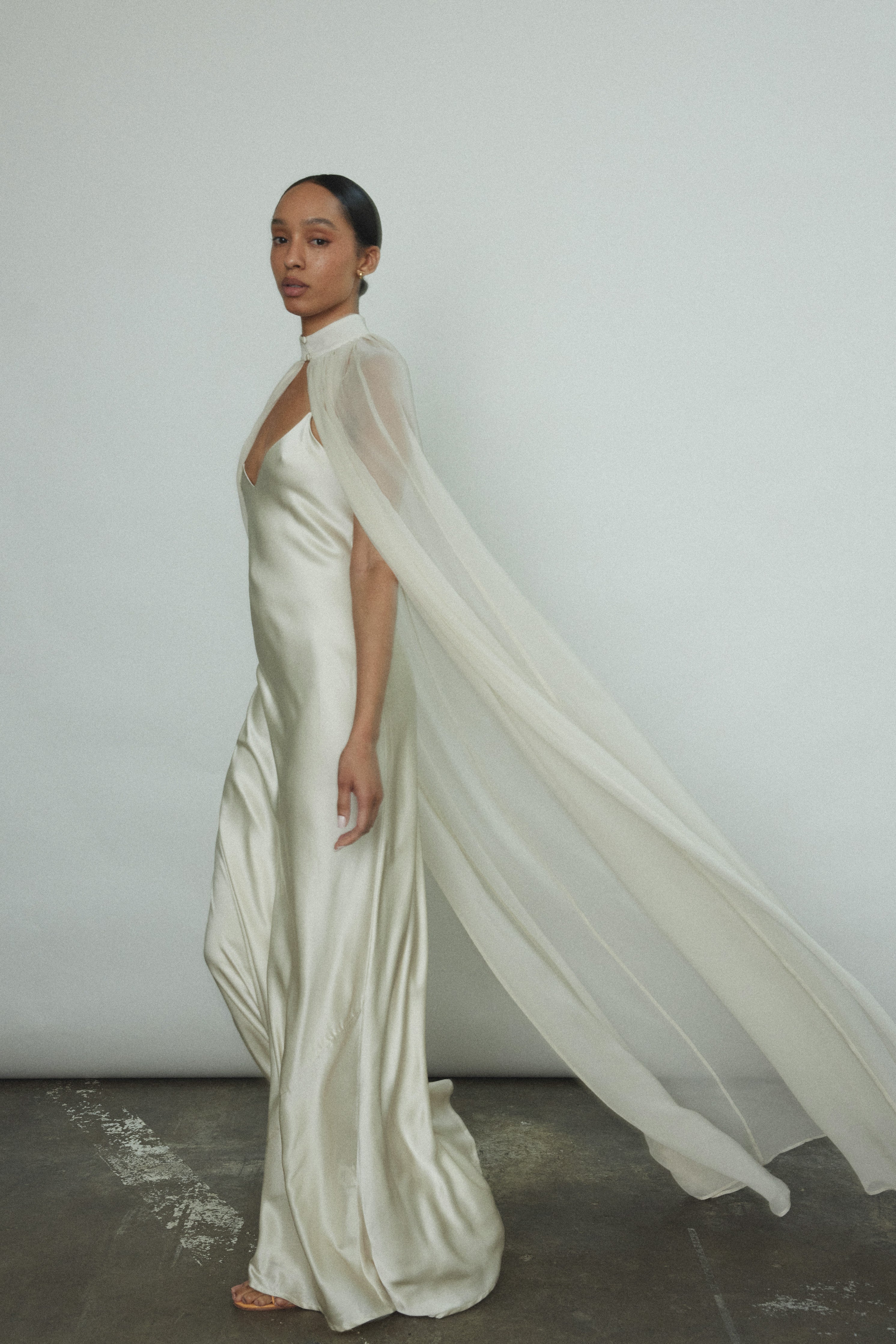 silk chiffon choker cape 2