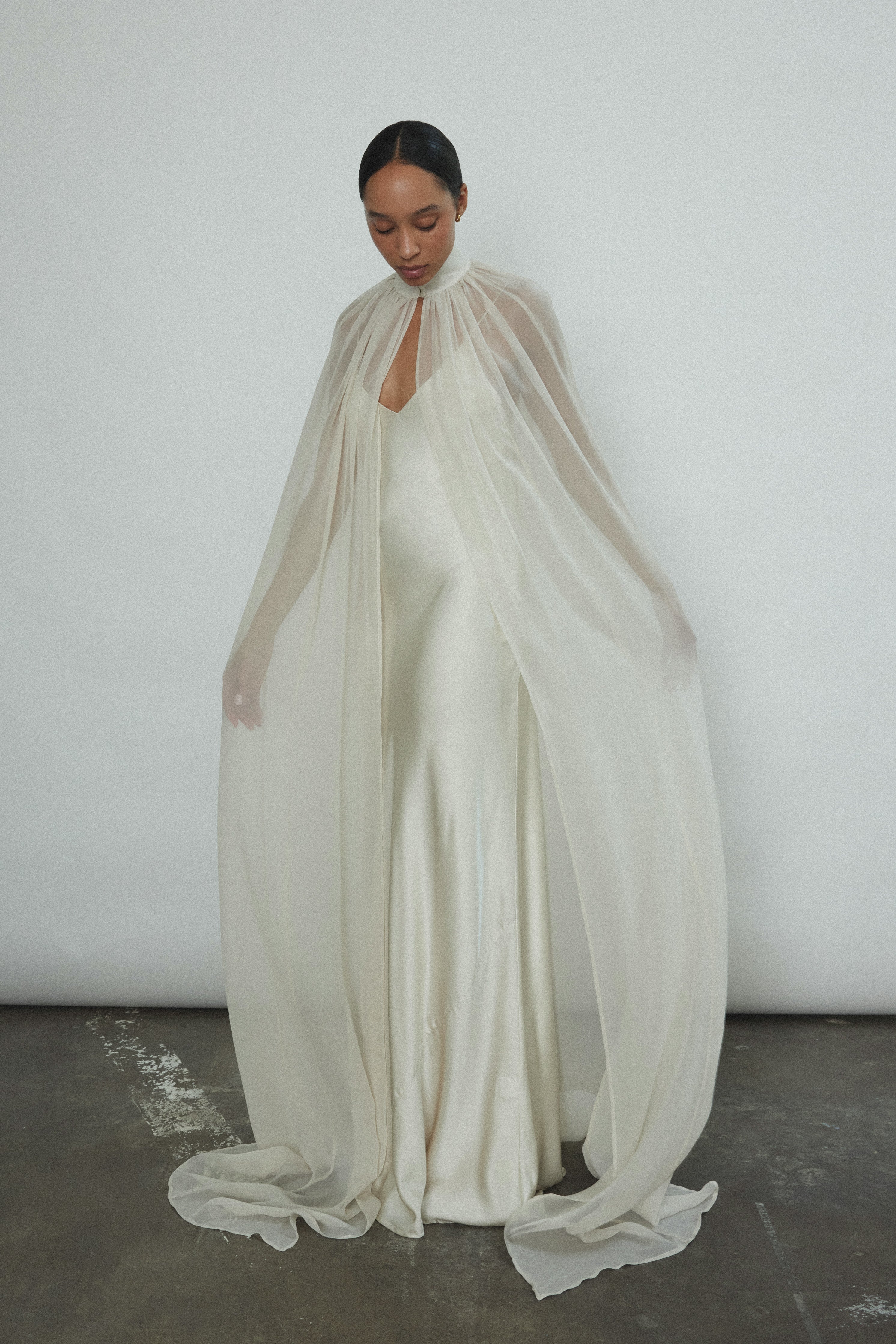 silk chiffon choker cape 3