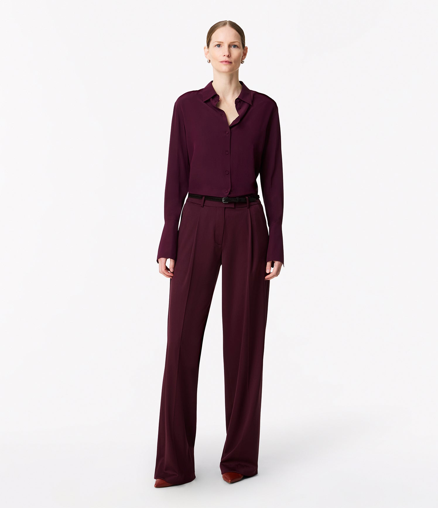 silk mens shirt plum 2