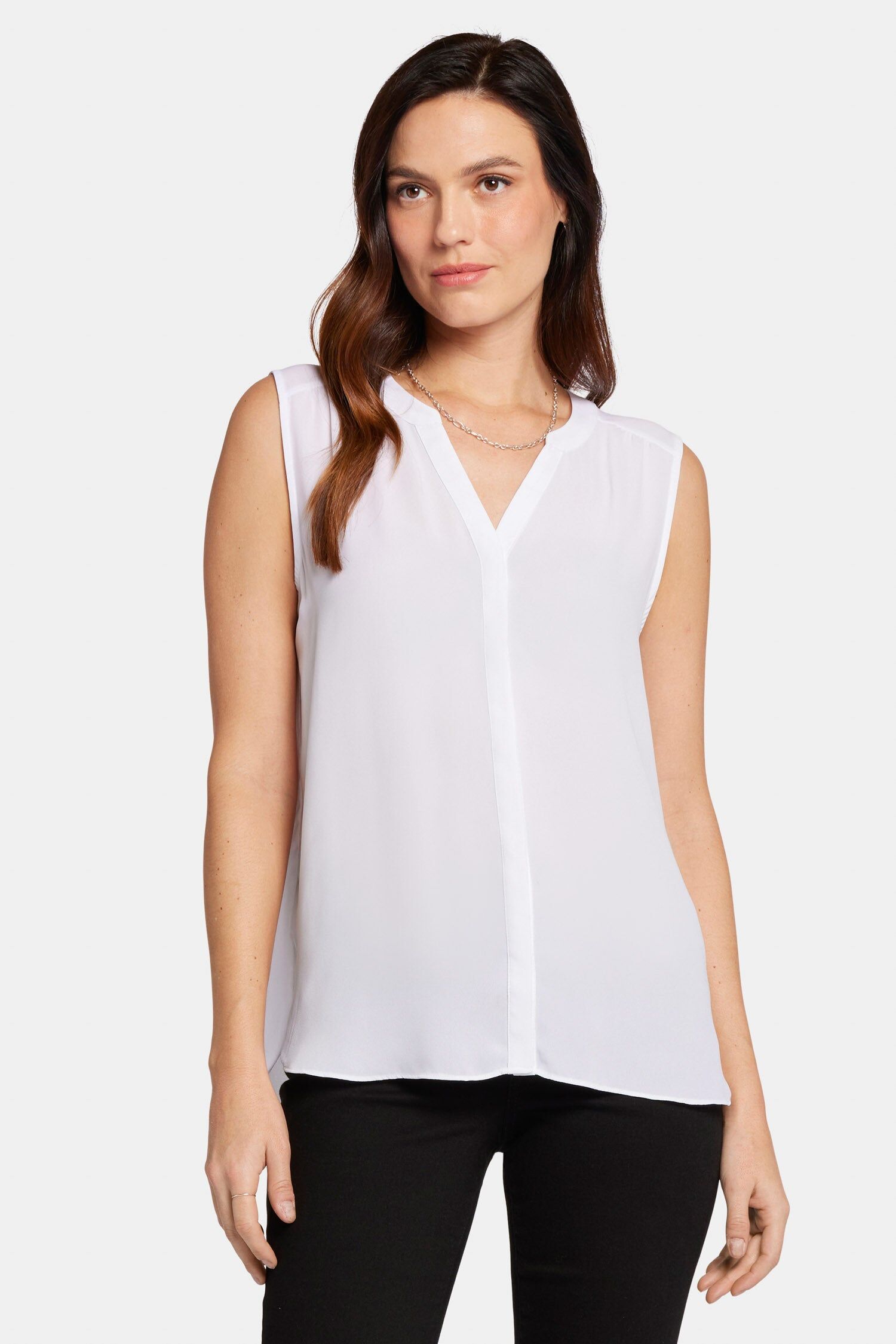 sleeveless pintuck blouse optic white 1