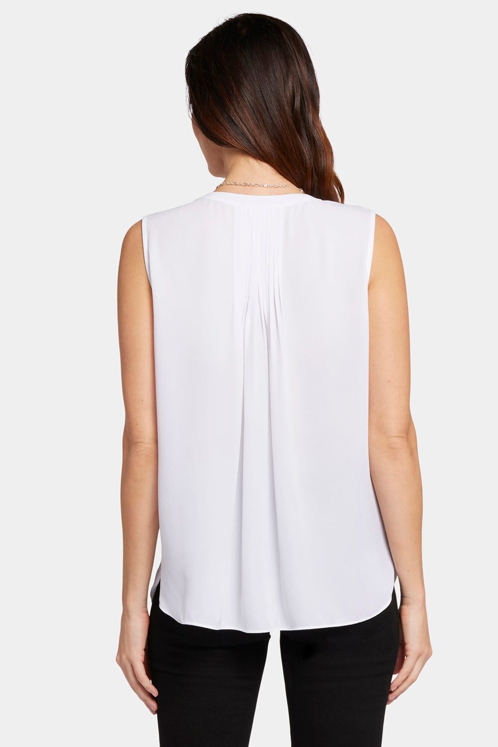 sleeveless pintuck blouse optic white 2