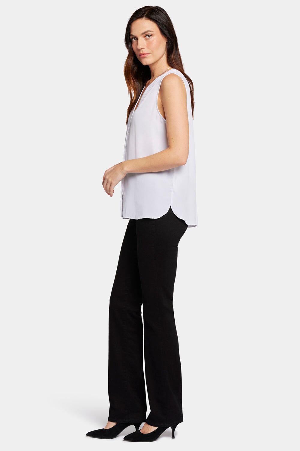 sleeveless pintuck blouse optic white 3