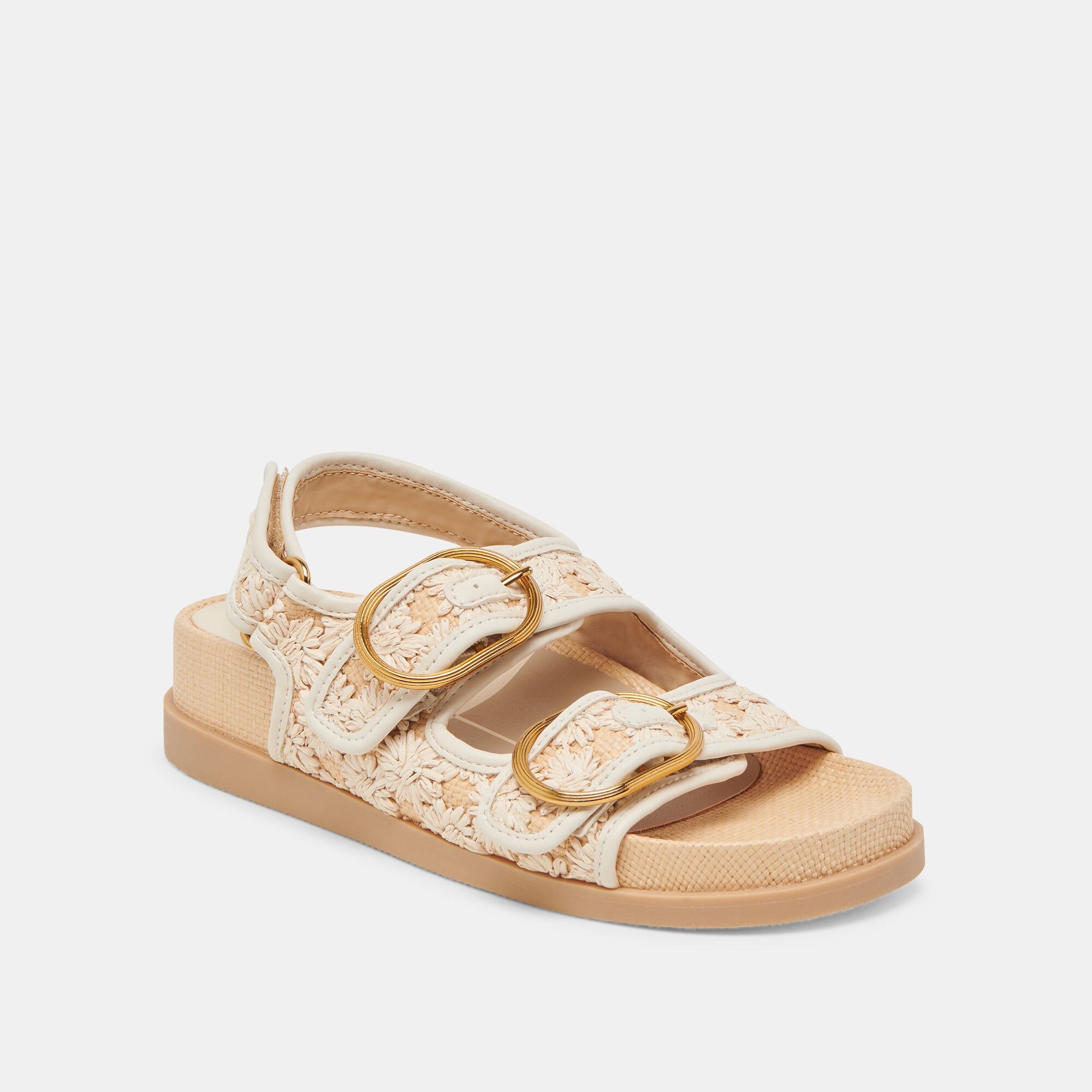 starla sandals creme floral raffia 3
