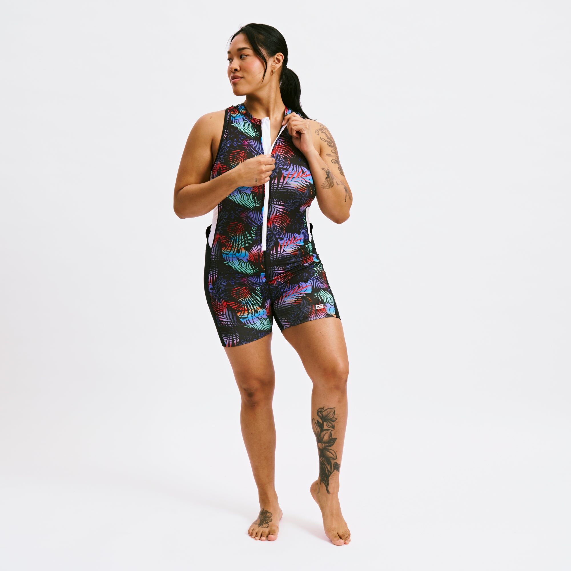 swim 45 zip up unisuit palm dreams 2