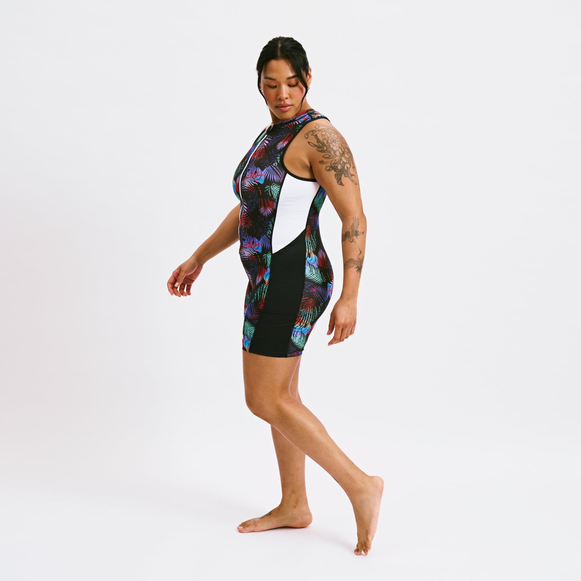 swim 45 zip up unisuit palm dreams 3