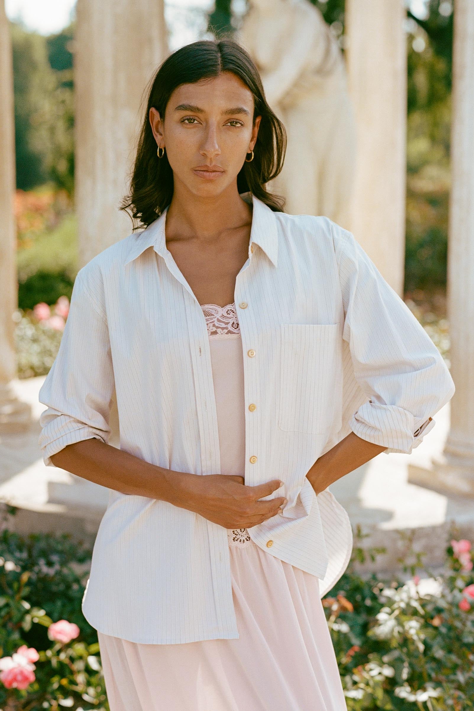the mirren shirt alabaster pinstripe 1