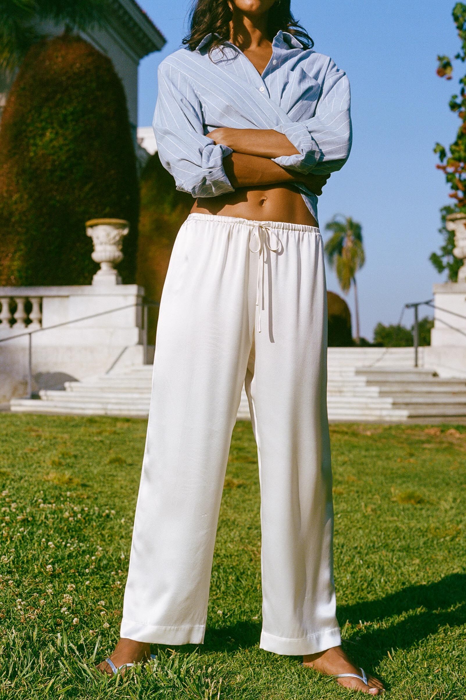 the santiago pant pearl silk 1