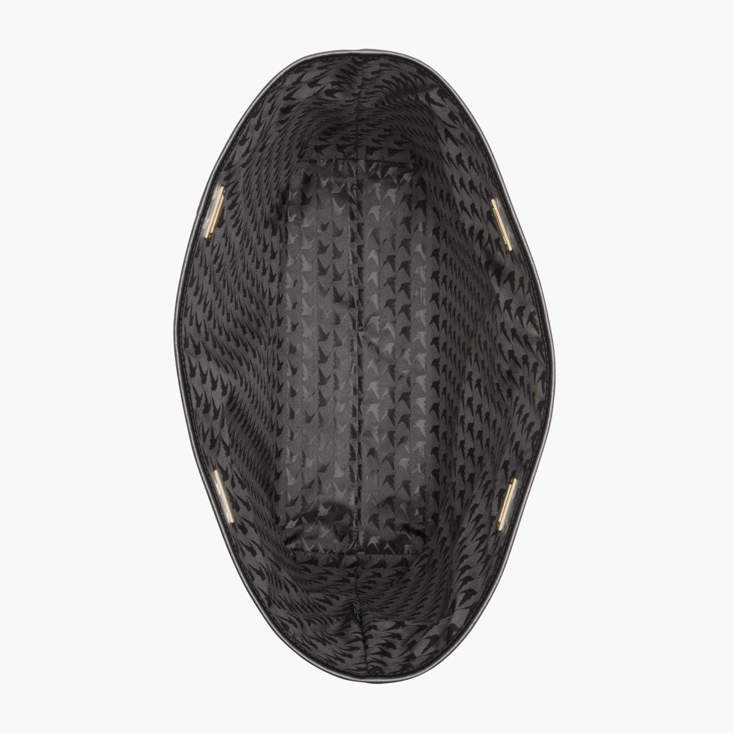 the seville shell perforated saffiano leather black gold black 3