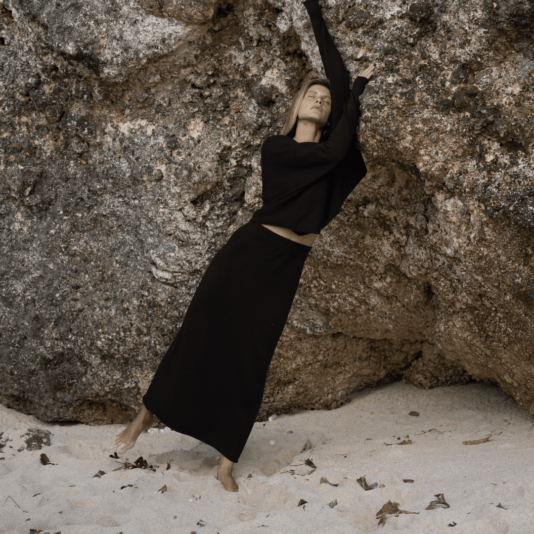 tilda chocolate knit skirt 2