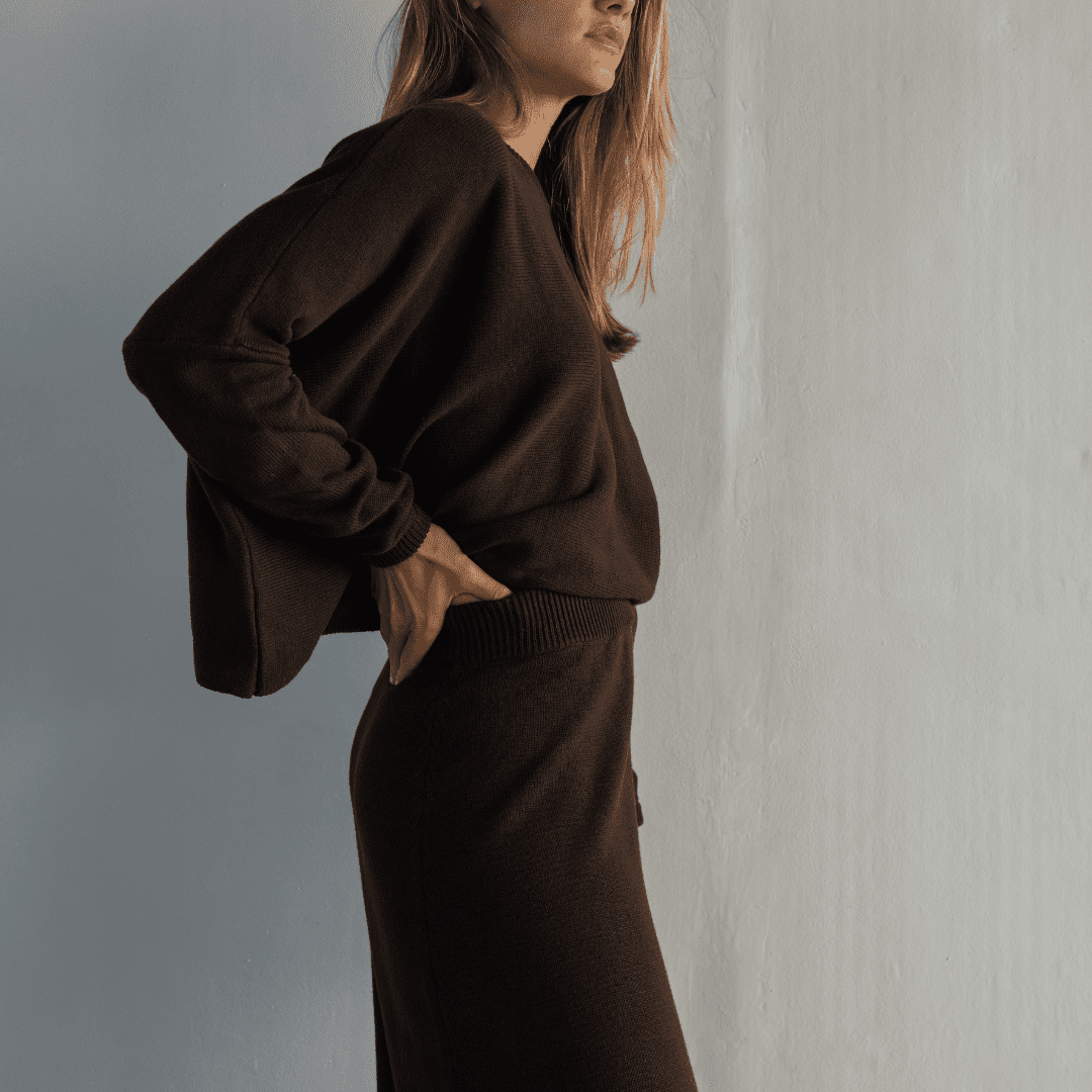 tilda chocolate knit skirt 3