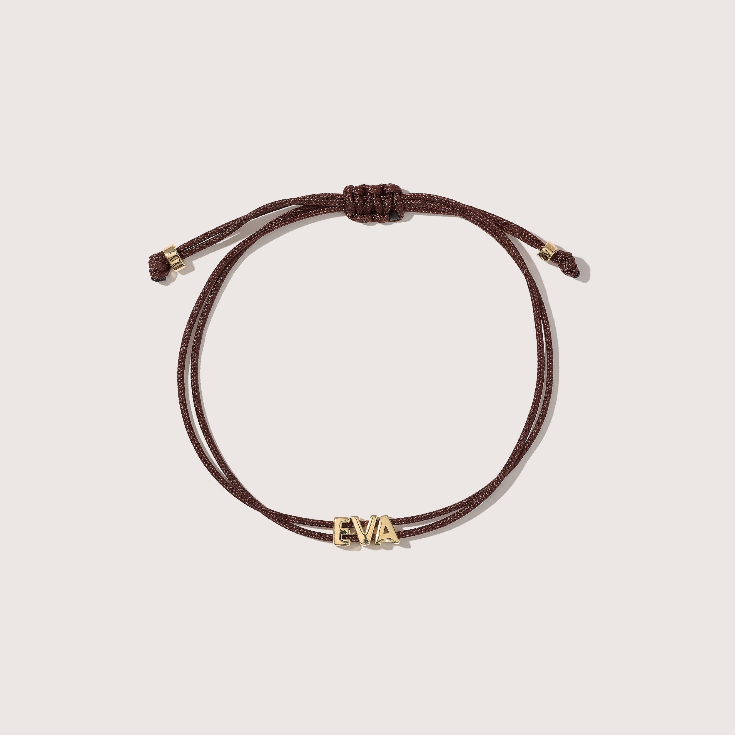 totem name chocolate brown cord bracelet made to order 1