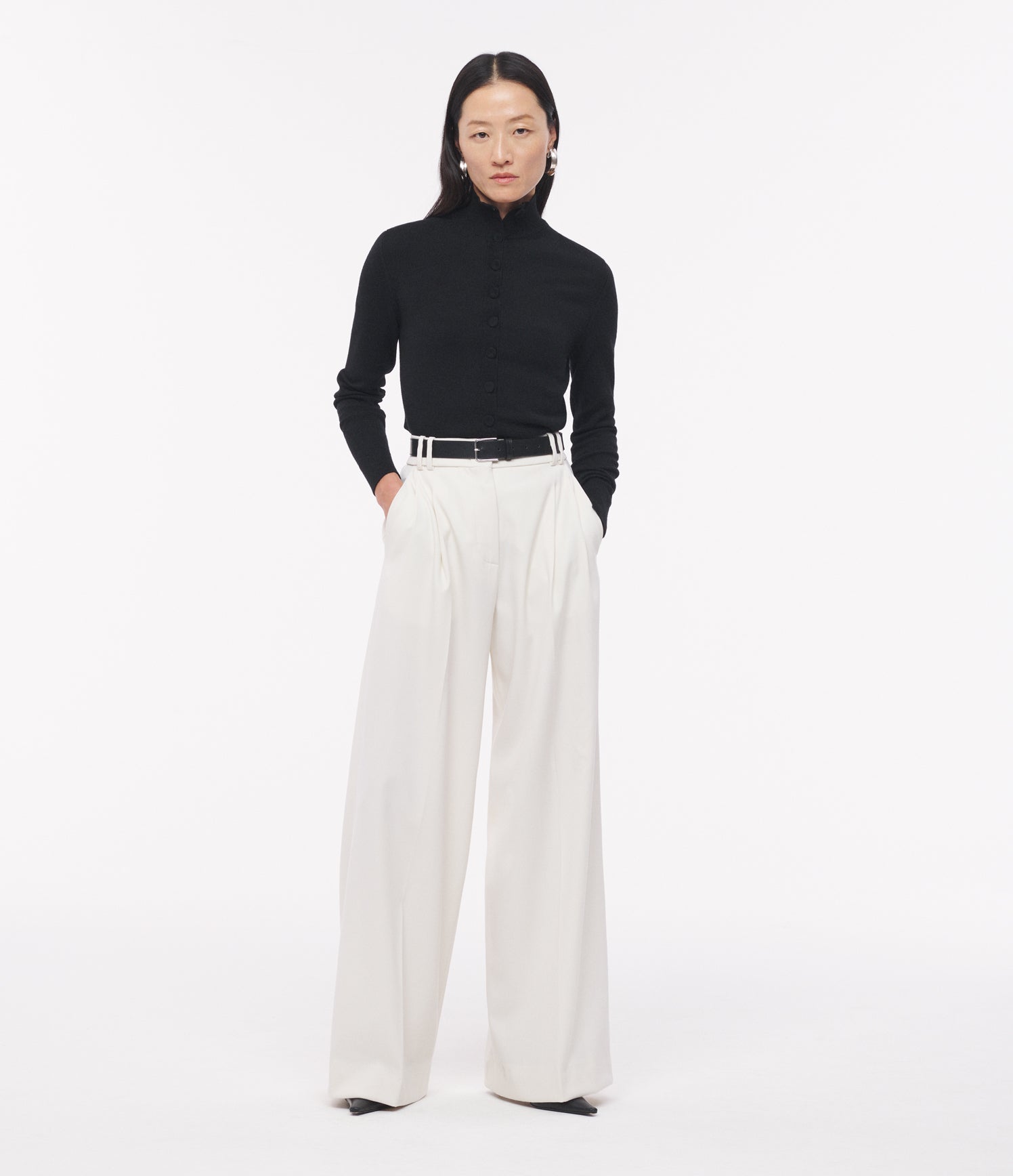 turtleneck cardigan black 1