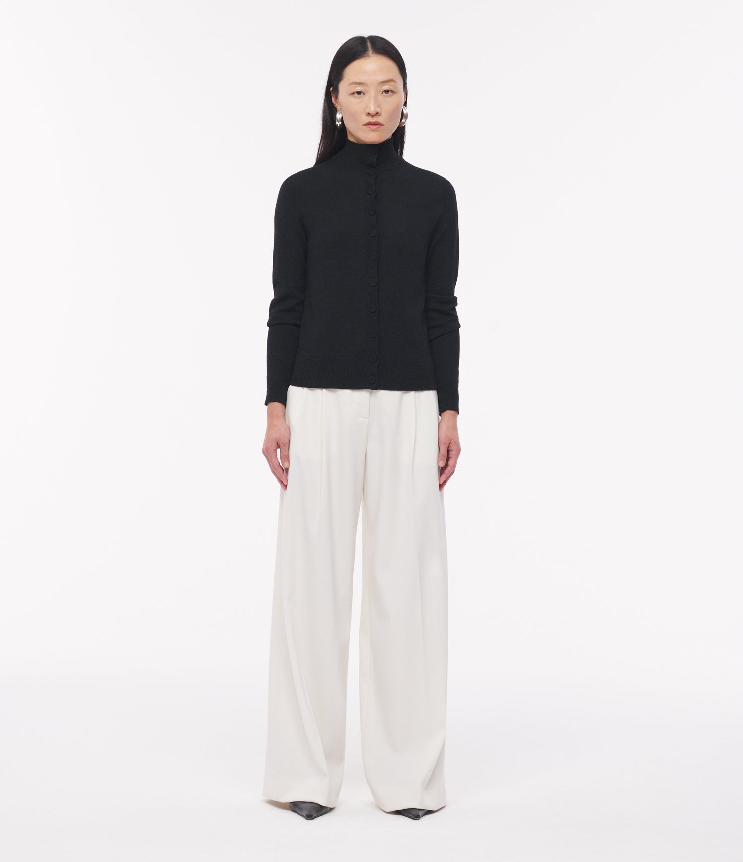 turtleneck cardigan black 2