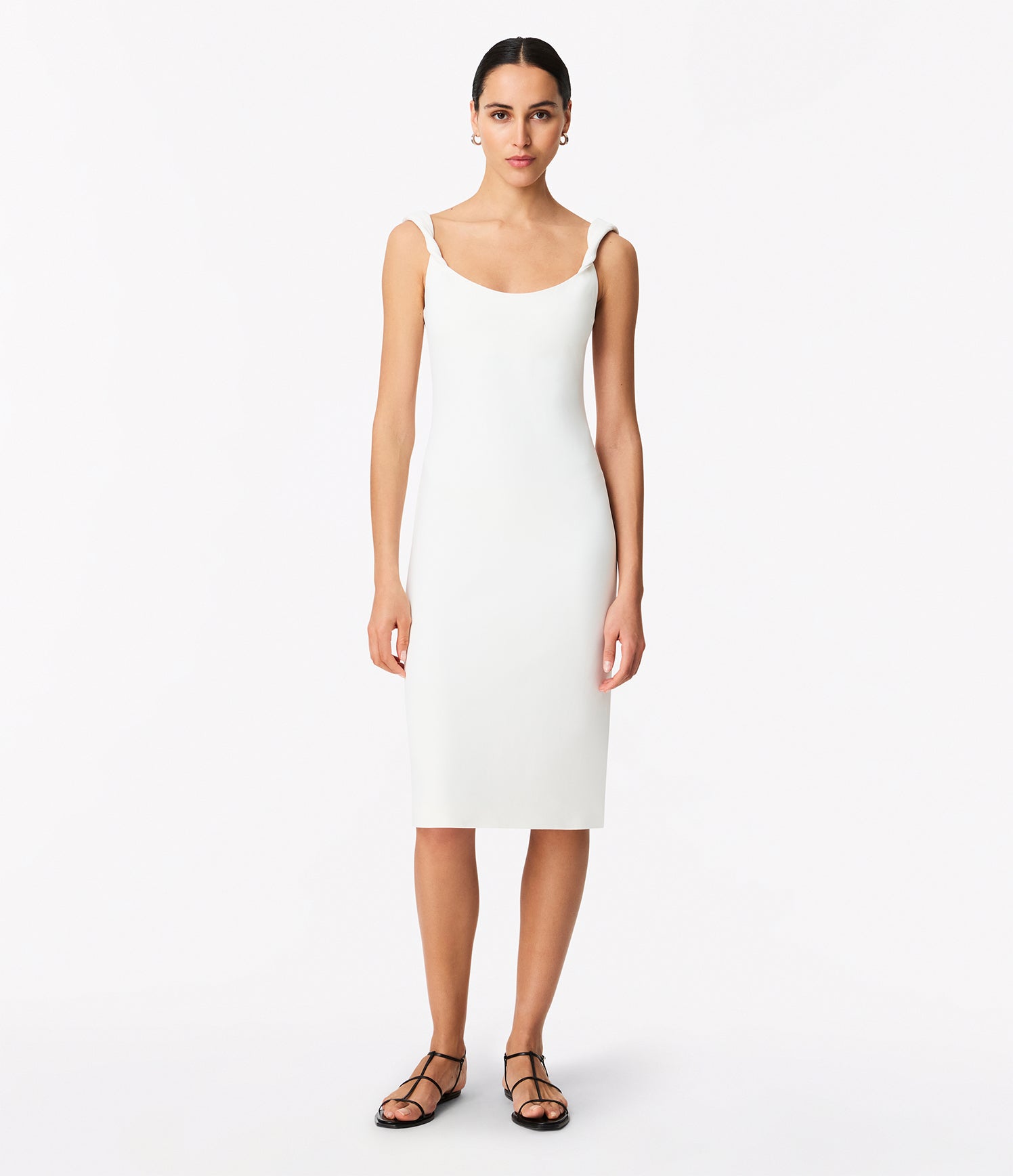 twist bias dress off white 2