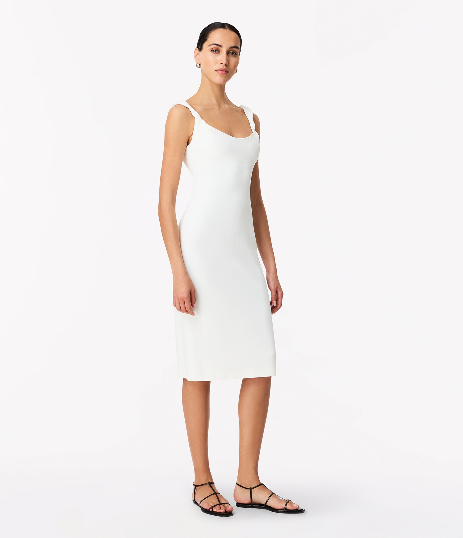 twist bias dress off white 3