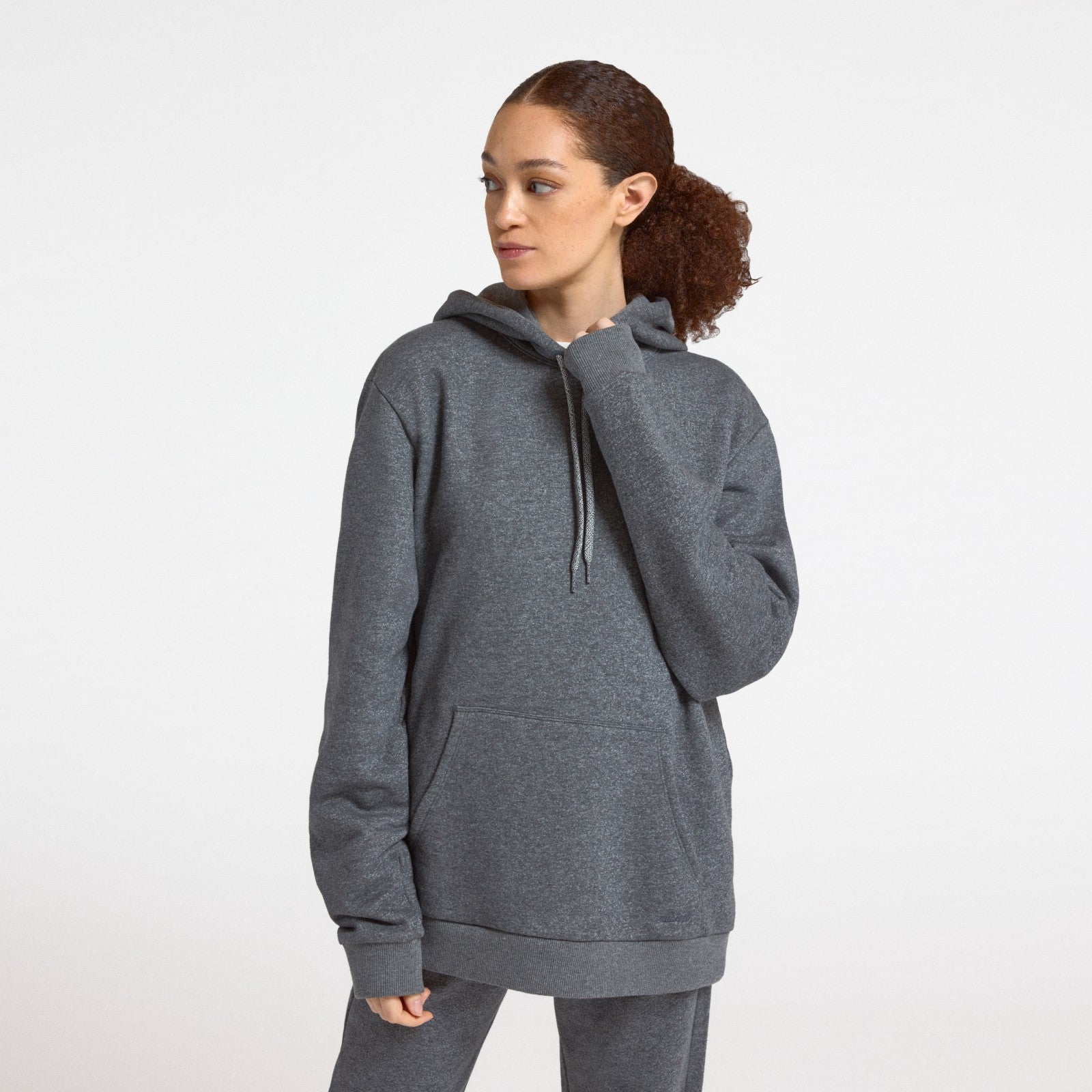 unisex merino blend hoodie natural grey heather 1