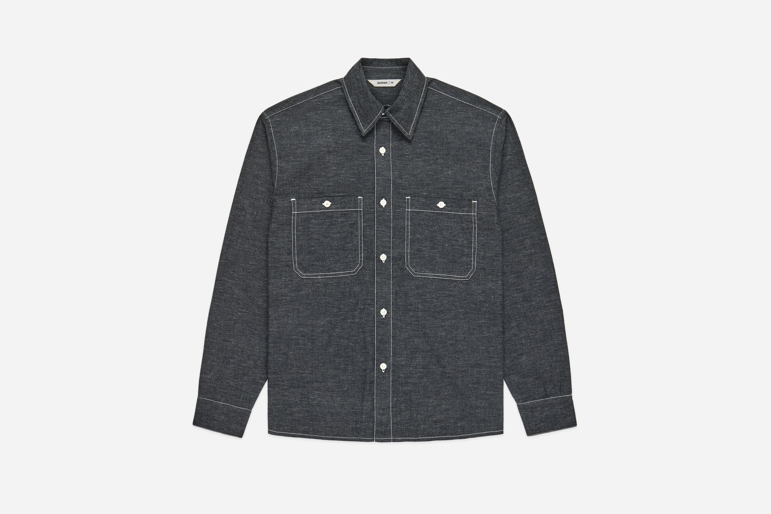utility shirt black chambray 1