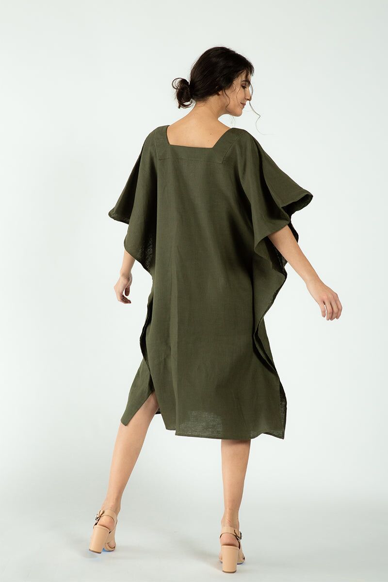 vneck formentera kaftan olive 2
