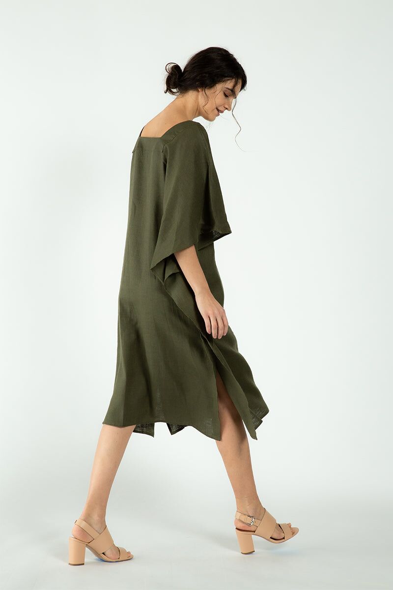 vneck formentera kaftan olive 3
