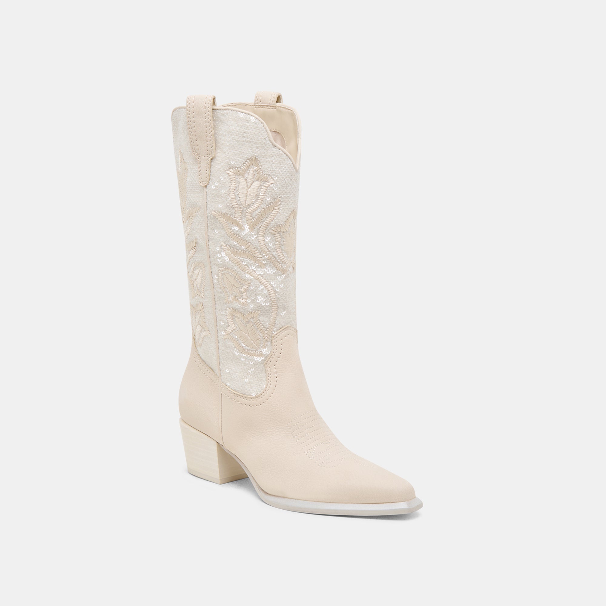 vorah pearl boots creme sequin 3