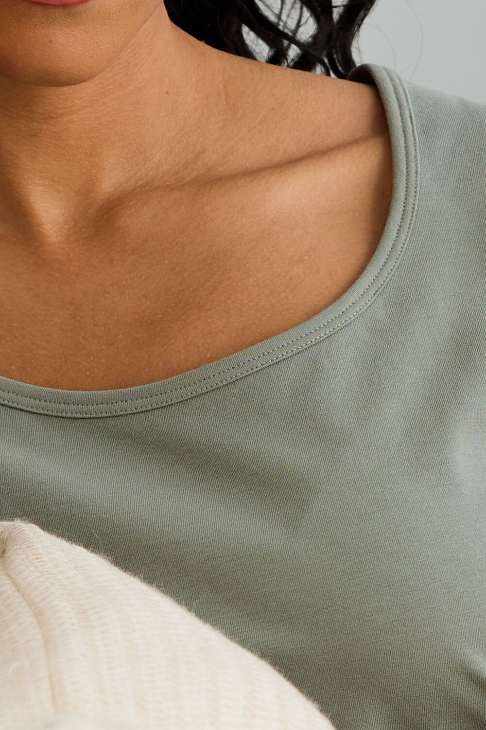 womens organic elbow sleeve wide scoop neck tee 3