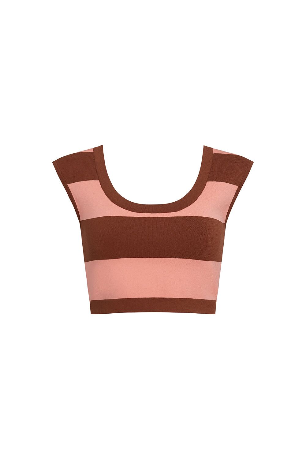 ballet top in pinktobacco stripe 1