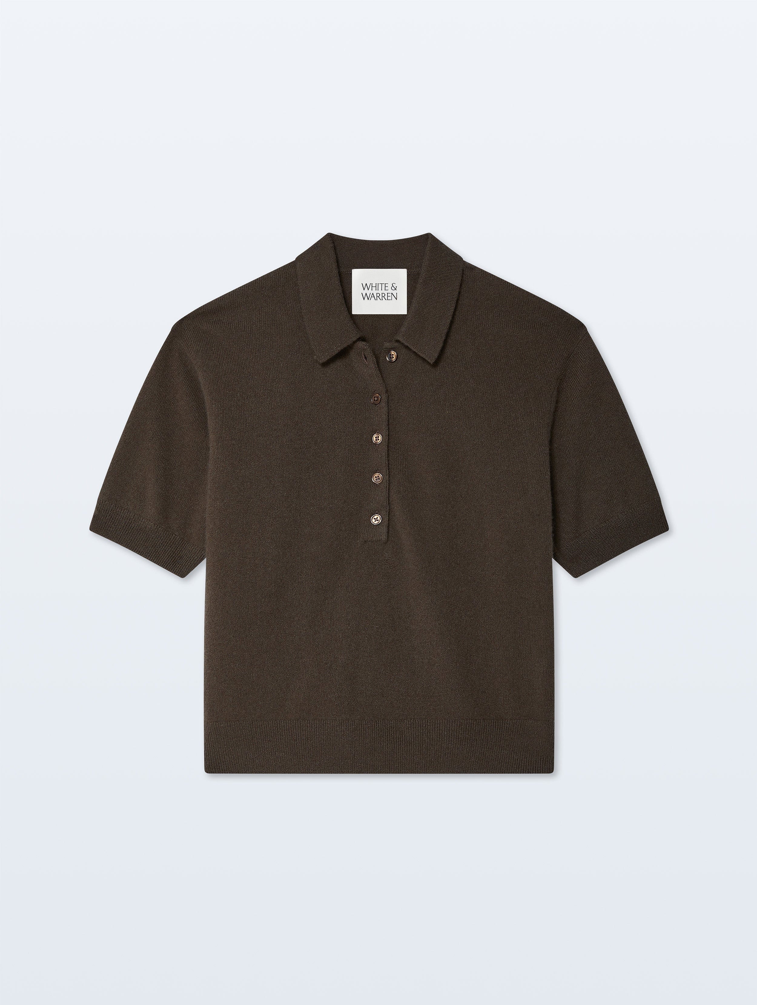 cashmere button polo deep moss 1