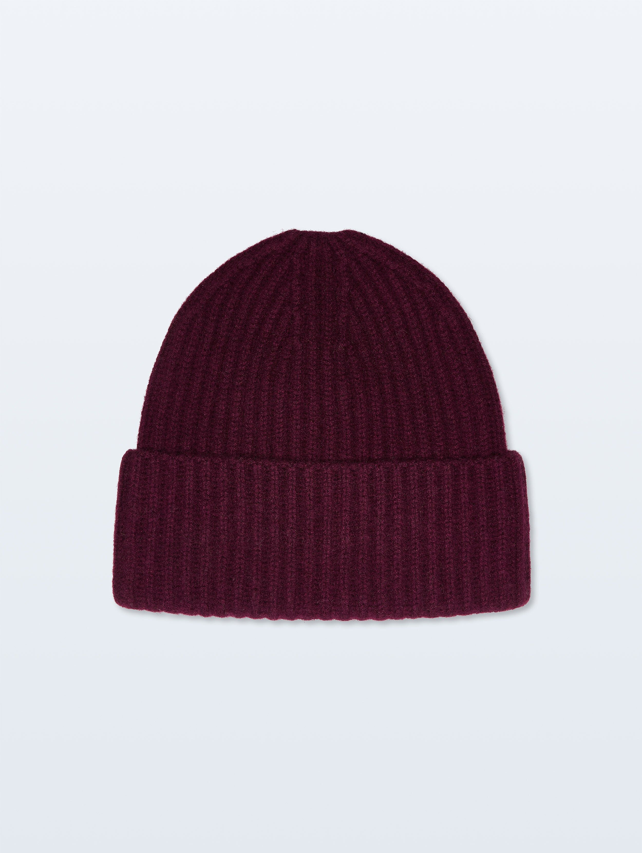 cashmere luxe ribbed beanie sangria 2