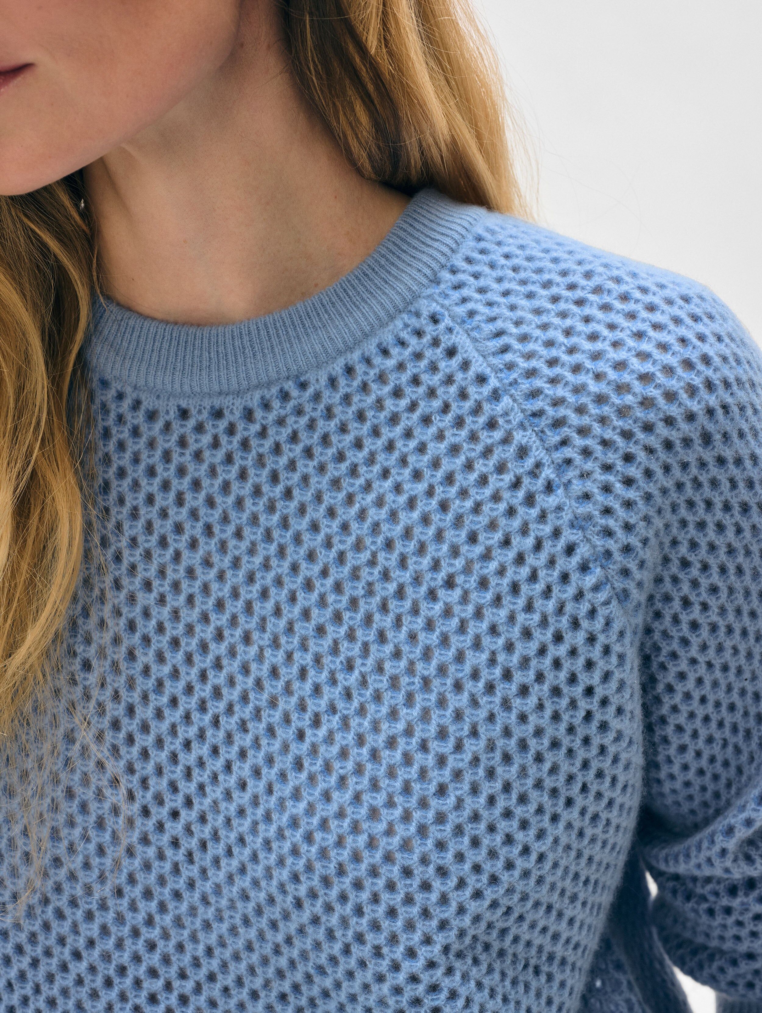 cashmere mesh sweatshirt soft blue 2
