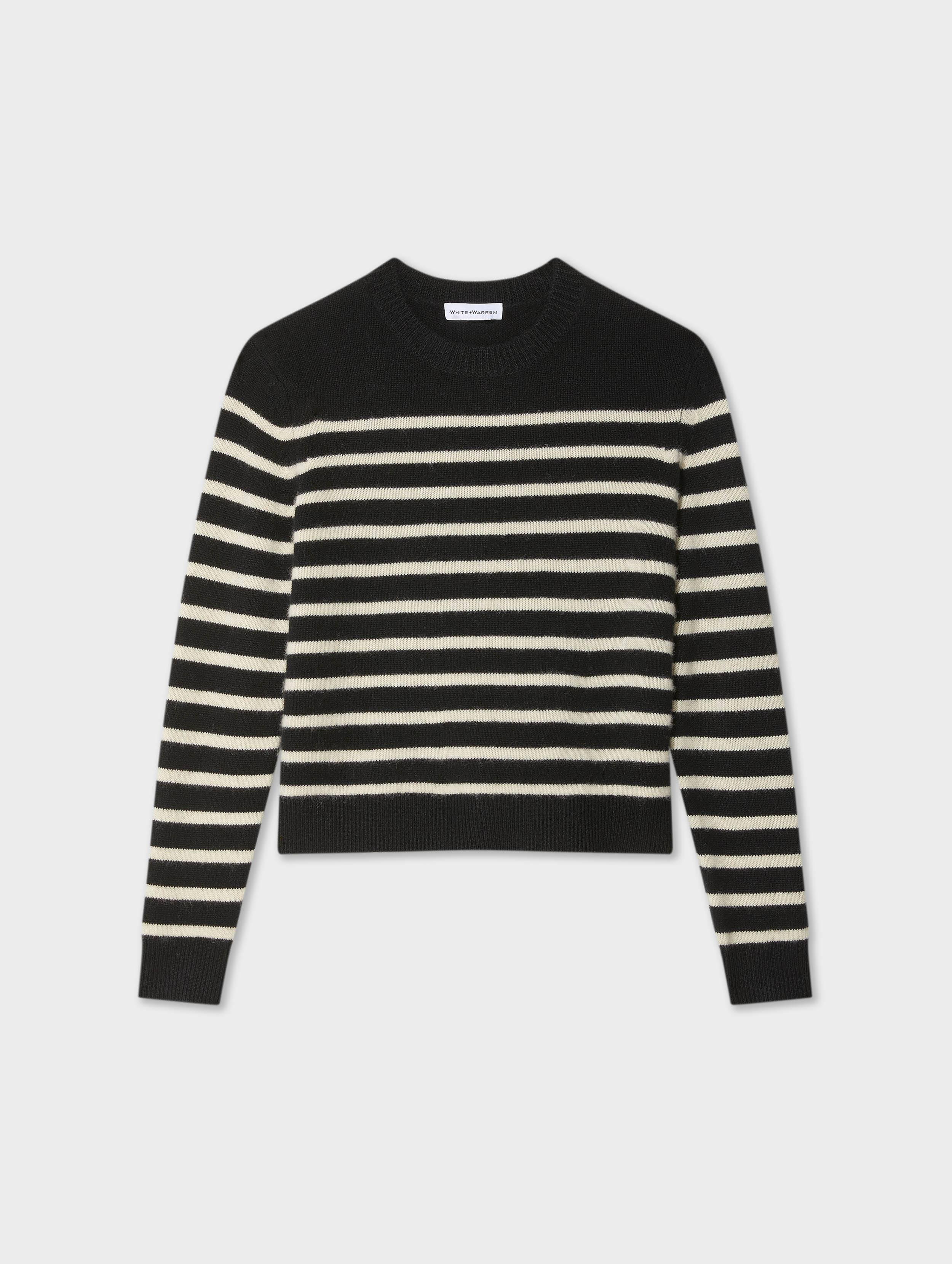 cashmere multi striped crewneck blacknatural 1