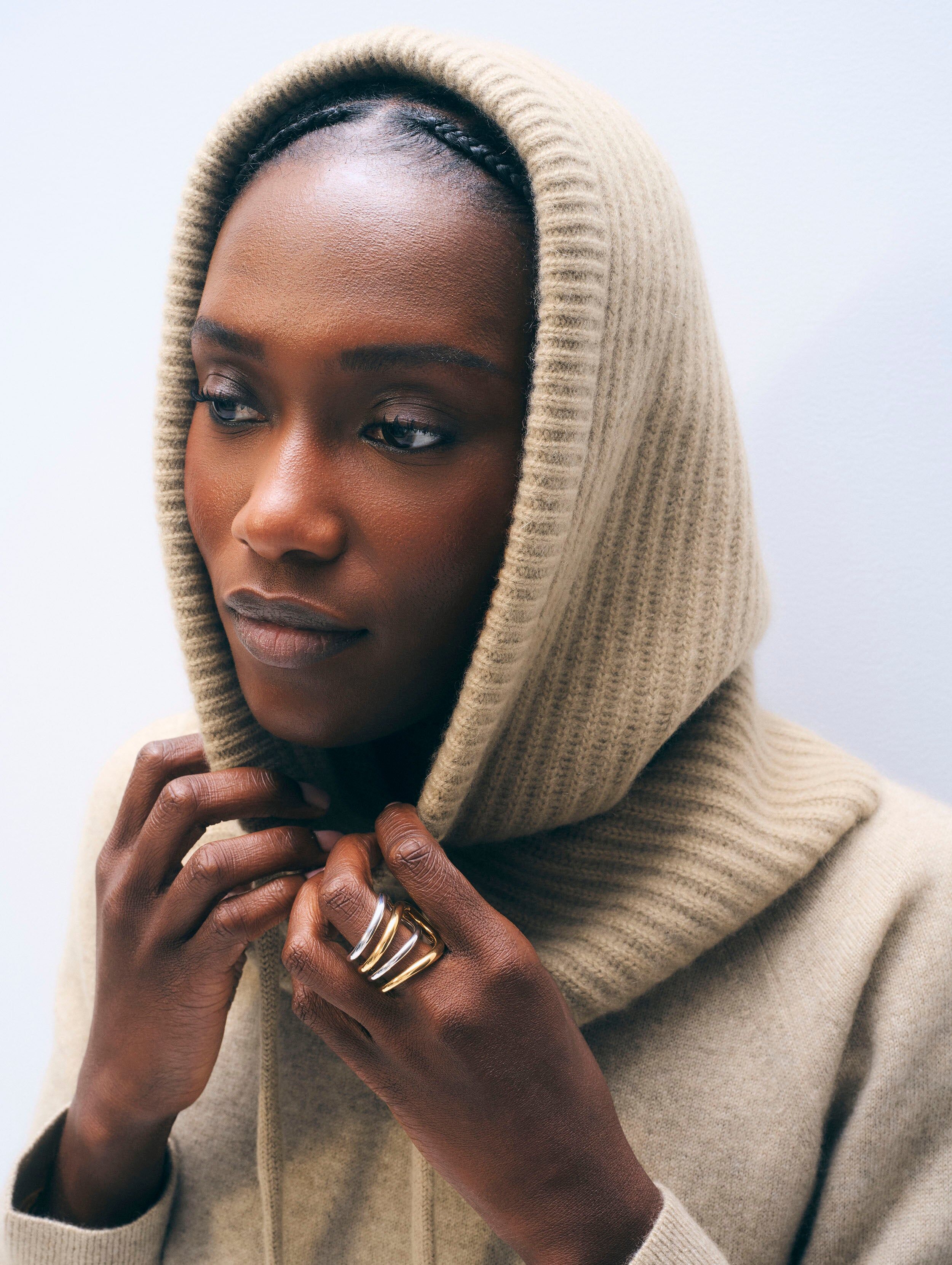 cashmere ribbed balaclava taupe heather 1