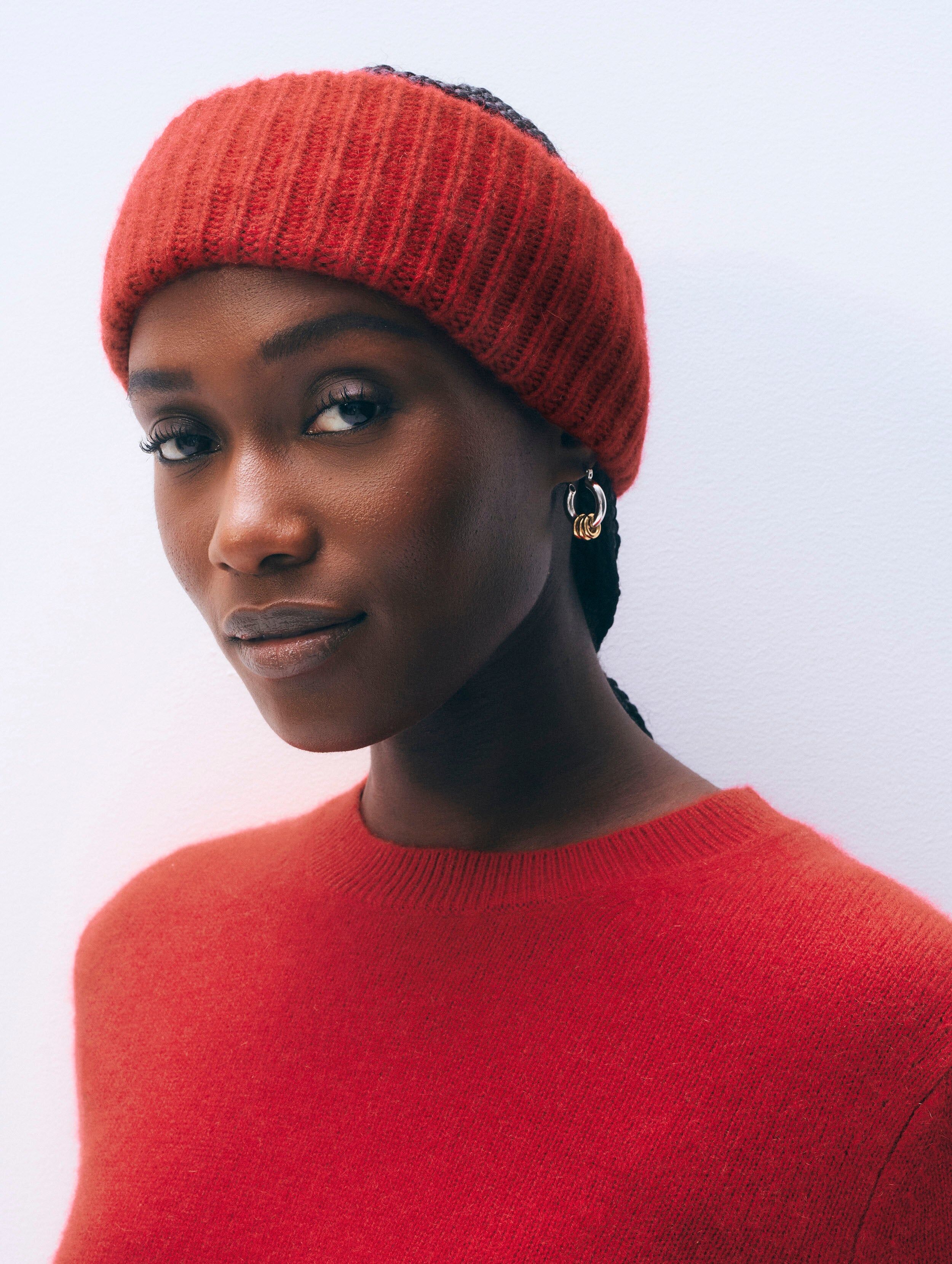 cashmere ribbed headband deep crimson 1