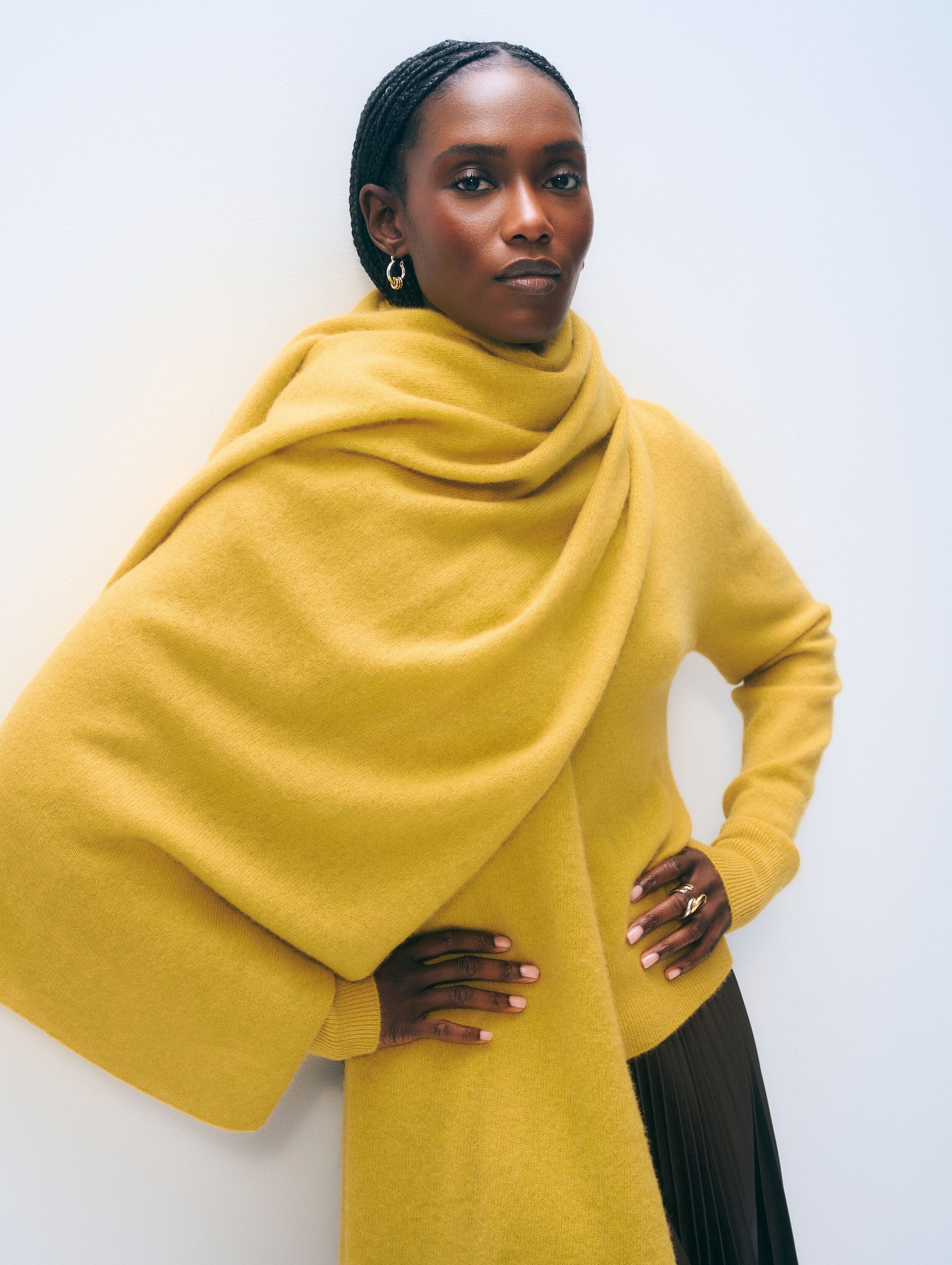 cashmere travel wrap chartreuse yellow 1
