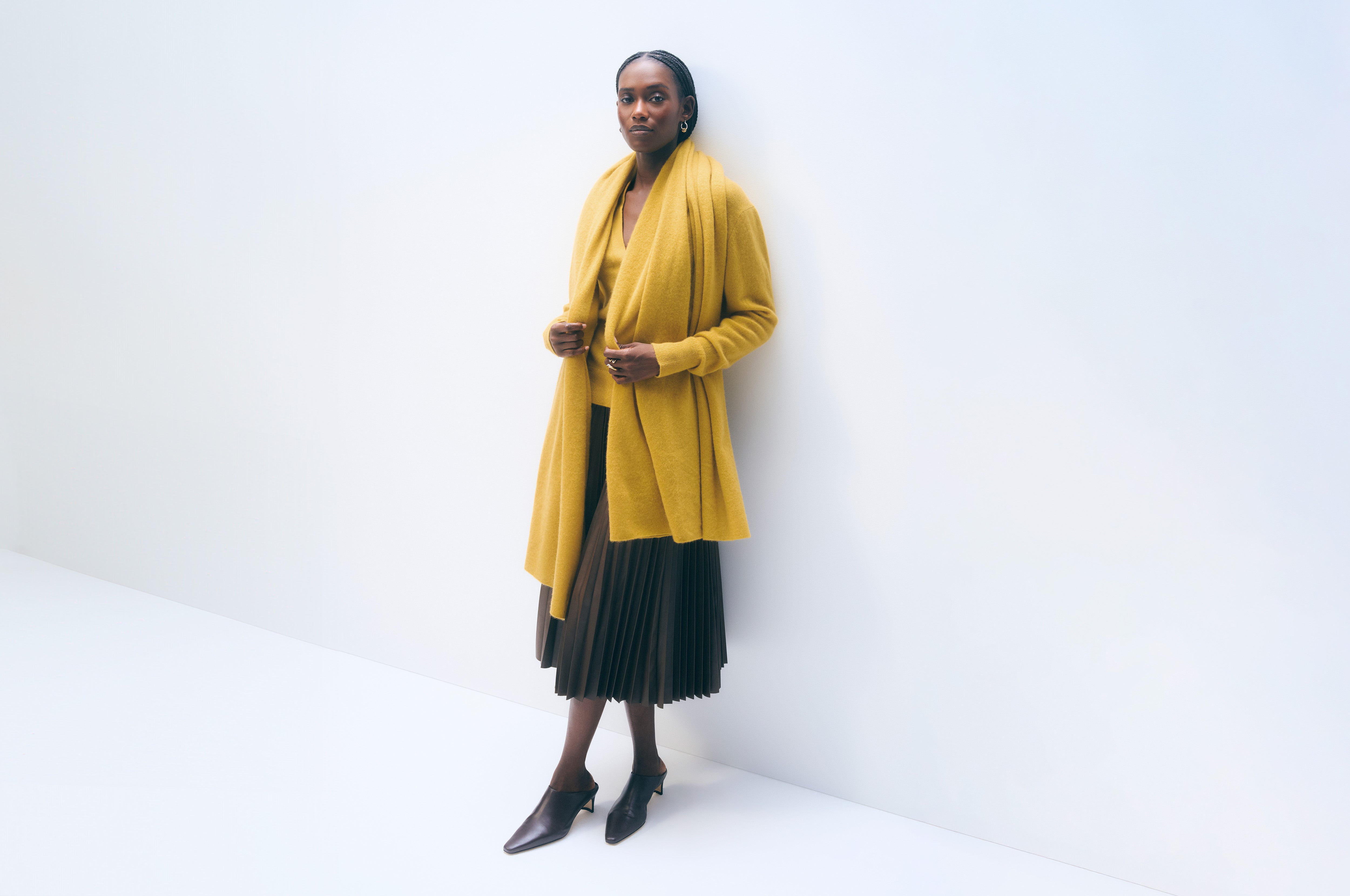 cashmere travel wrap chartreuse yellow 3