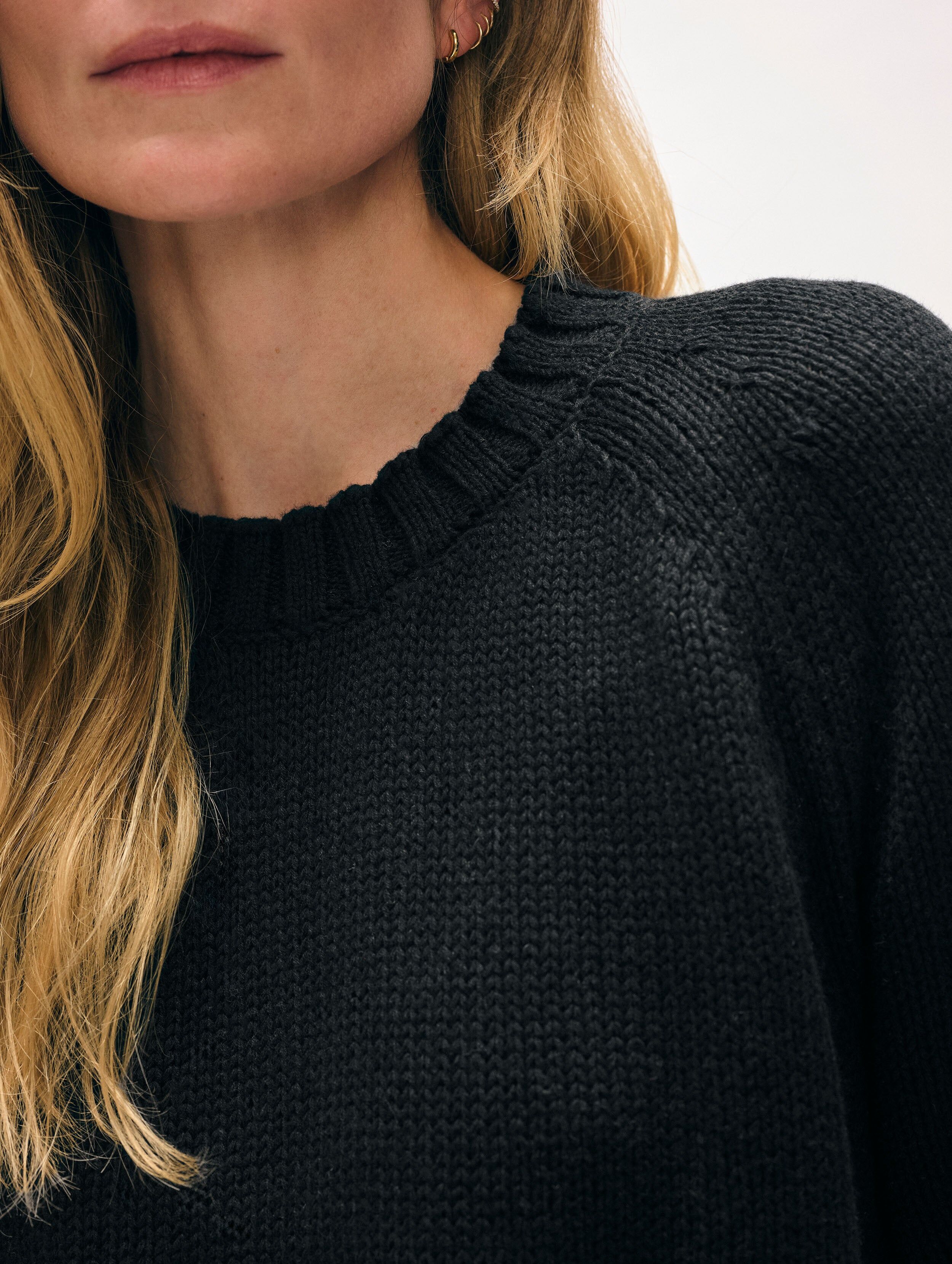 cotton linen sweatshirt black 2