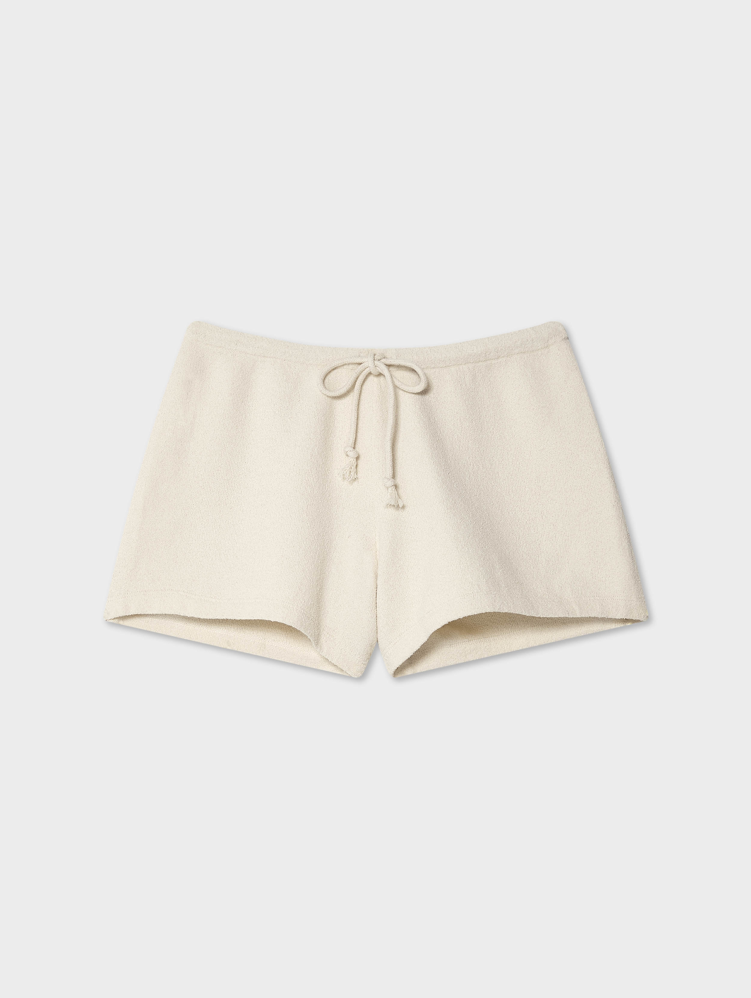 cotton terry shorts cream 1