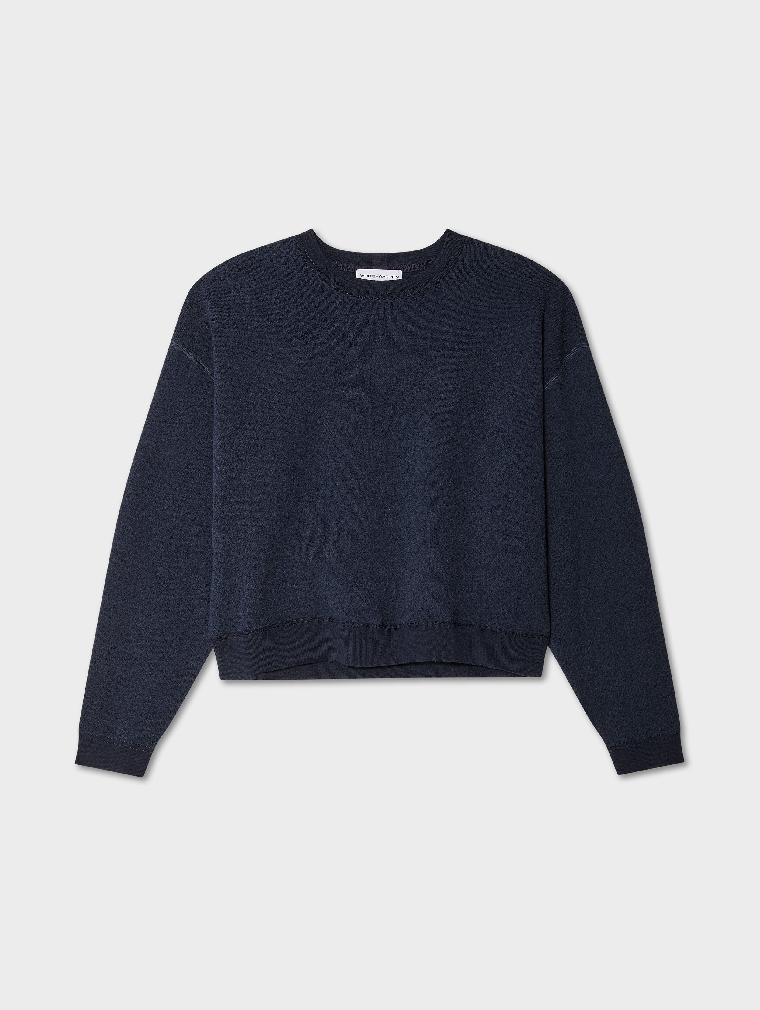 cotton terry sweatshirt navy 1