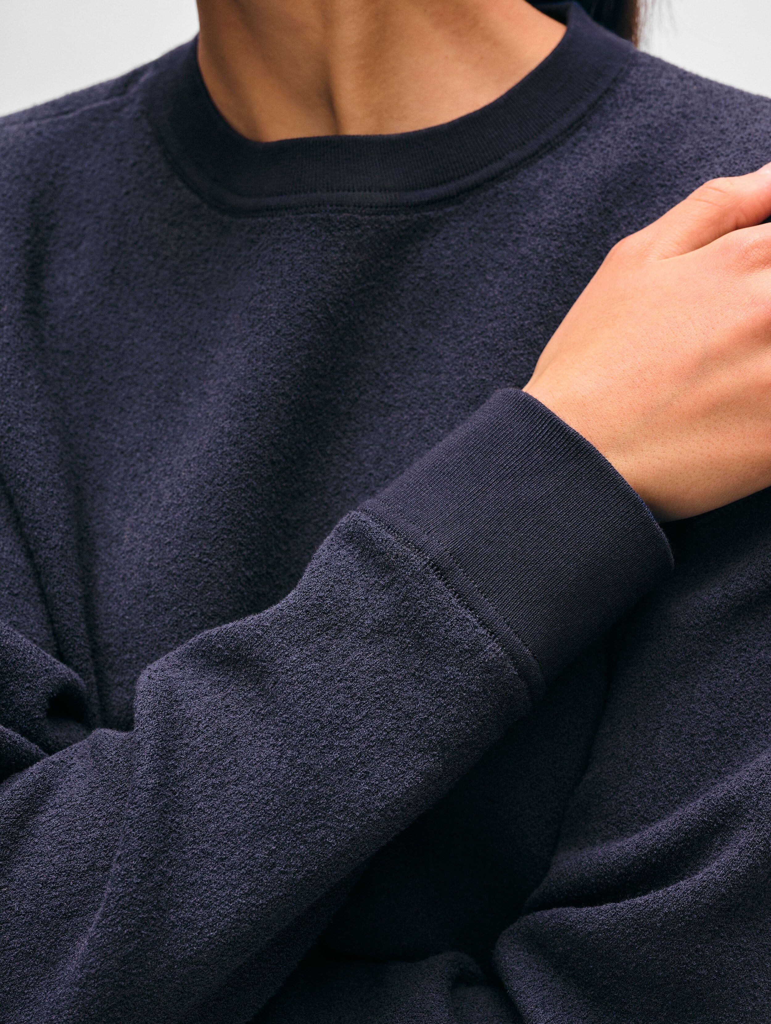 cotton terry sweatshirt navy 2