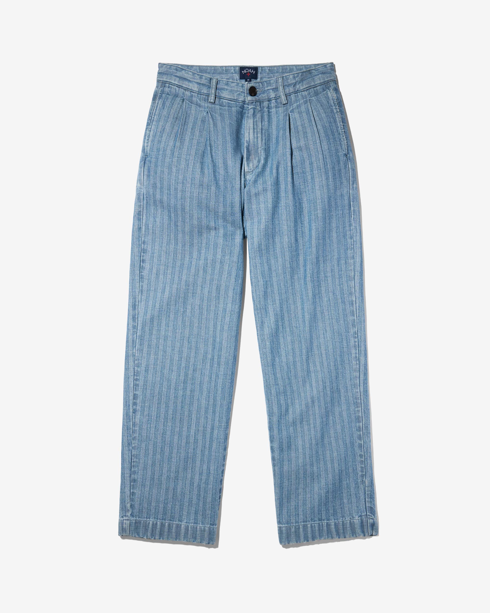 double pleat herringbone denim pant 1