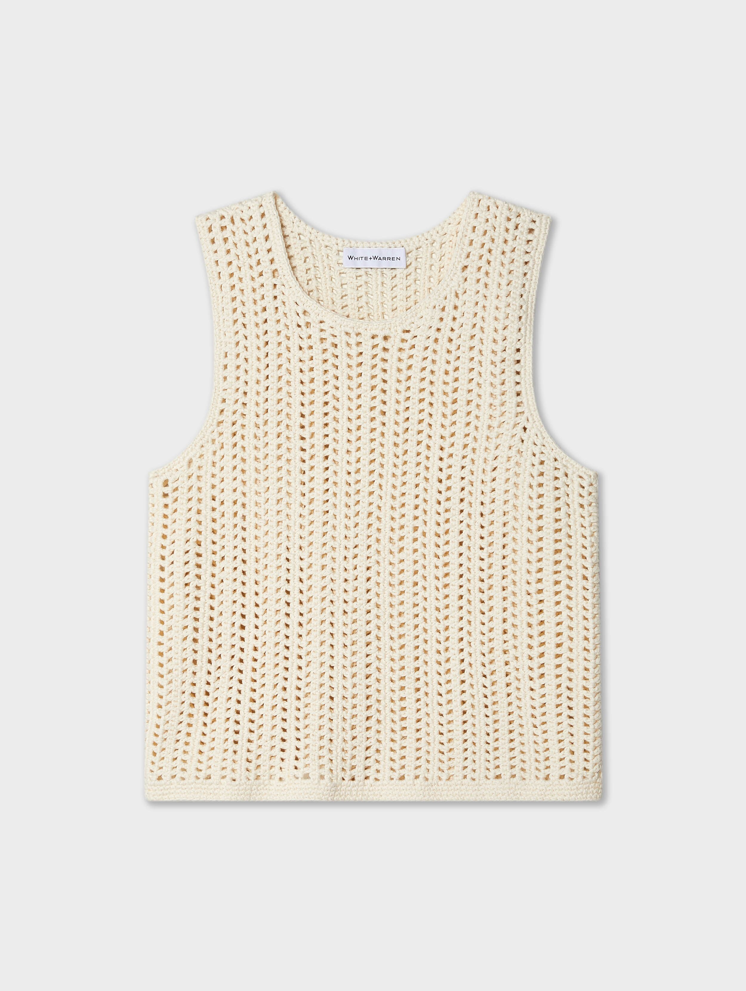 hand crochet lofty cotton tank ivory 1