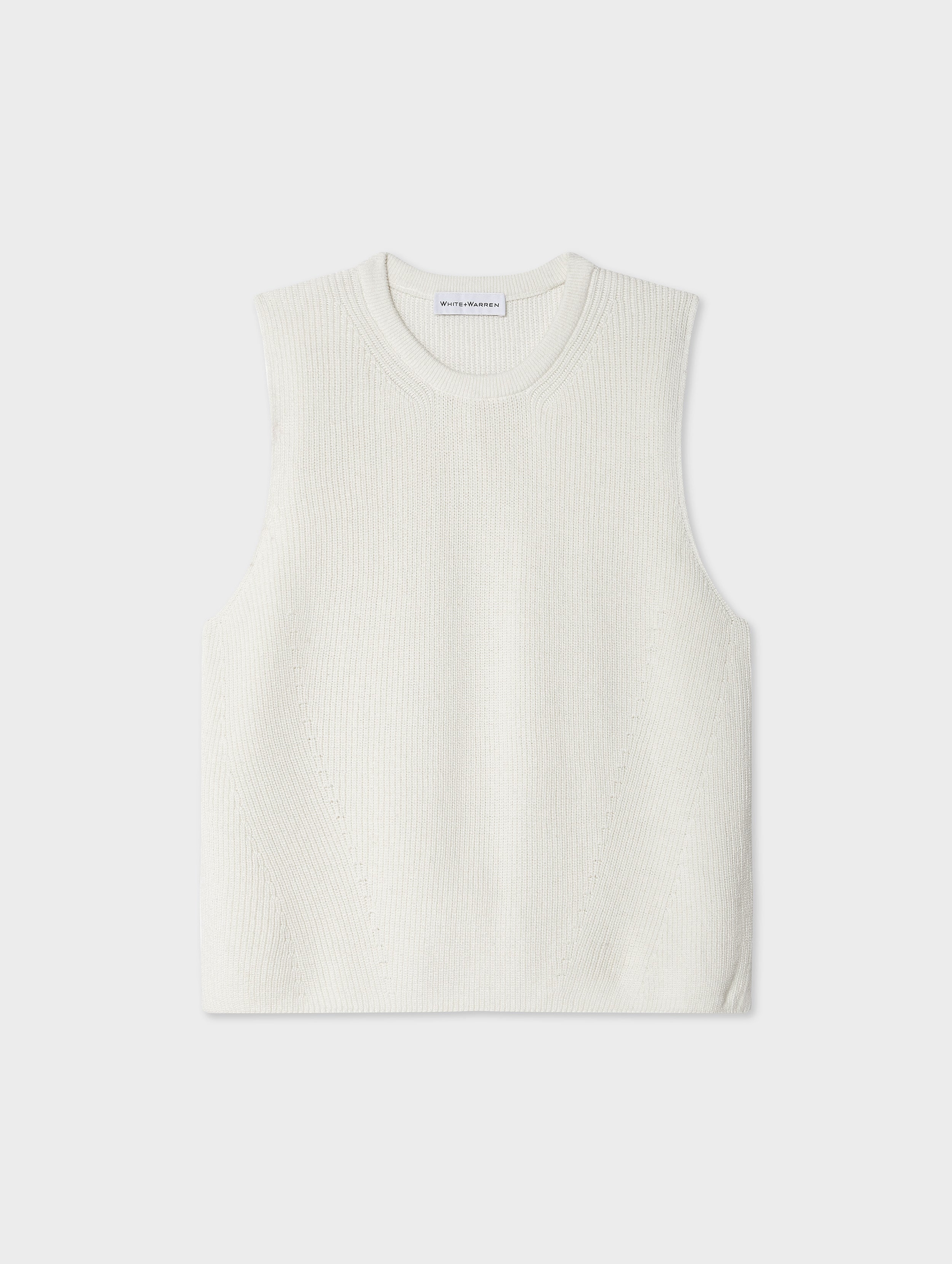 linen blend shell tank white 1