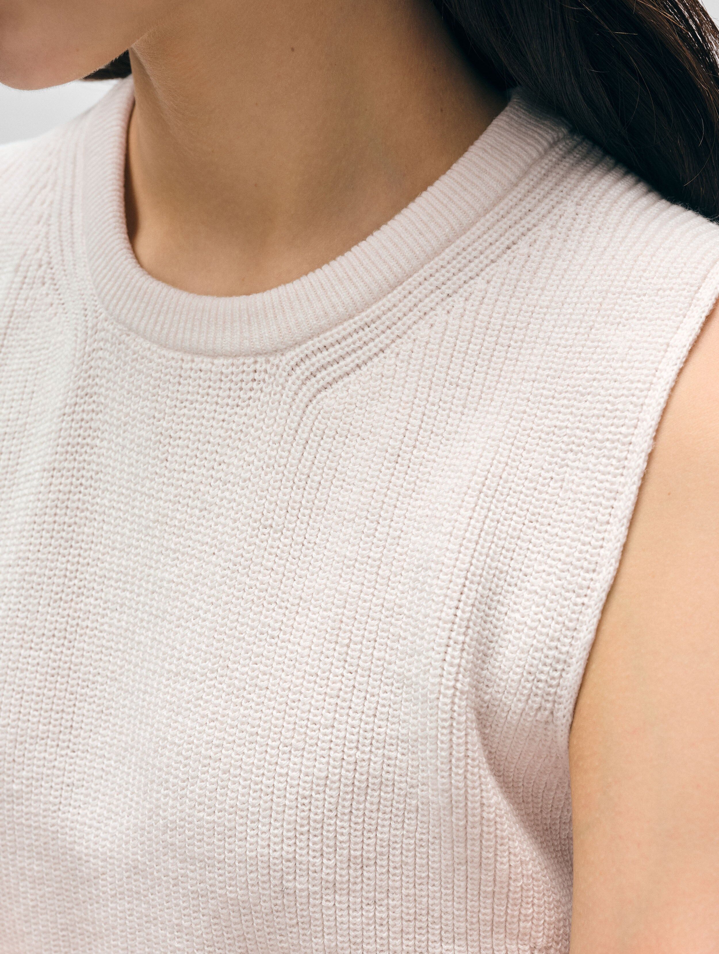 linen blend shell tank white 2