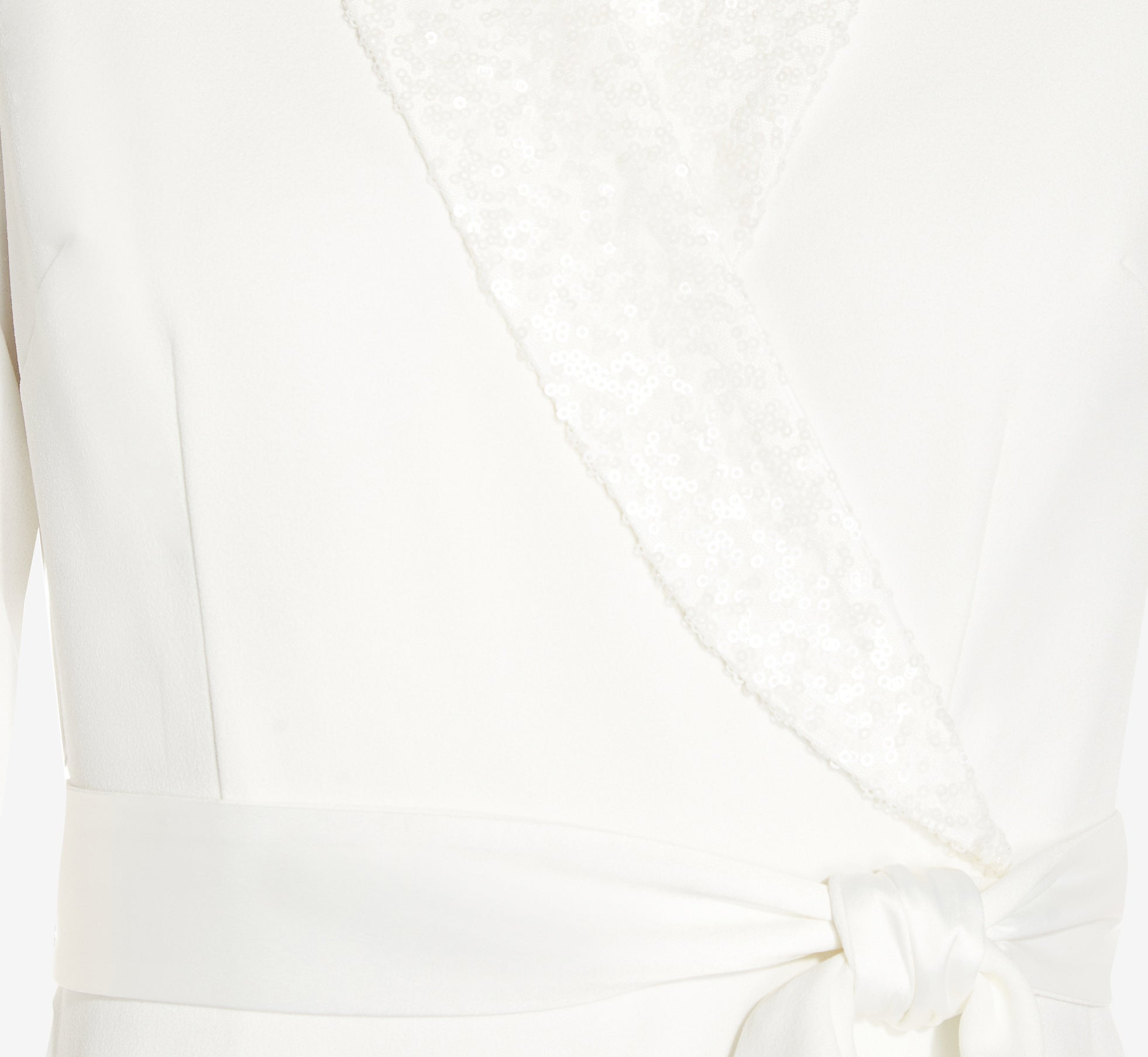 sequin collar tuxedo dress in ivory 3
