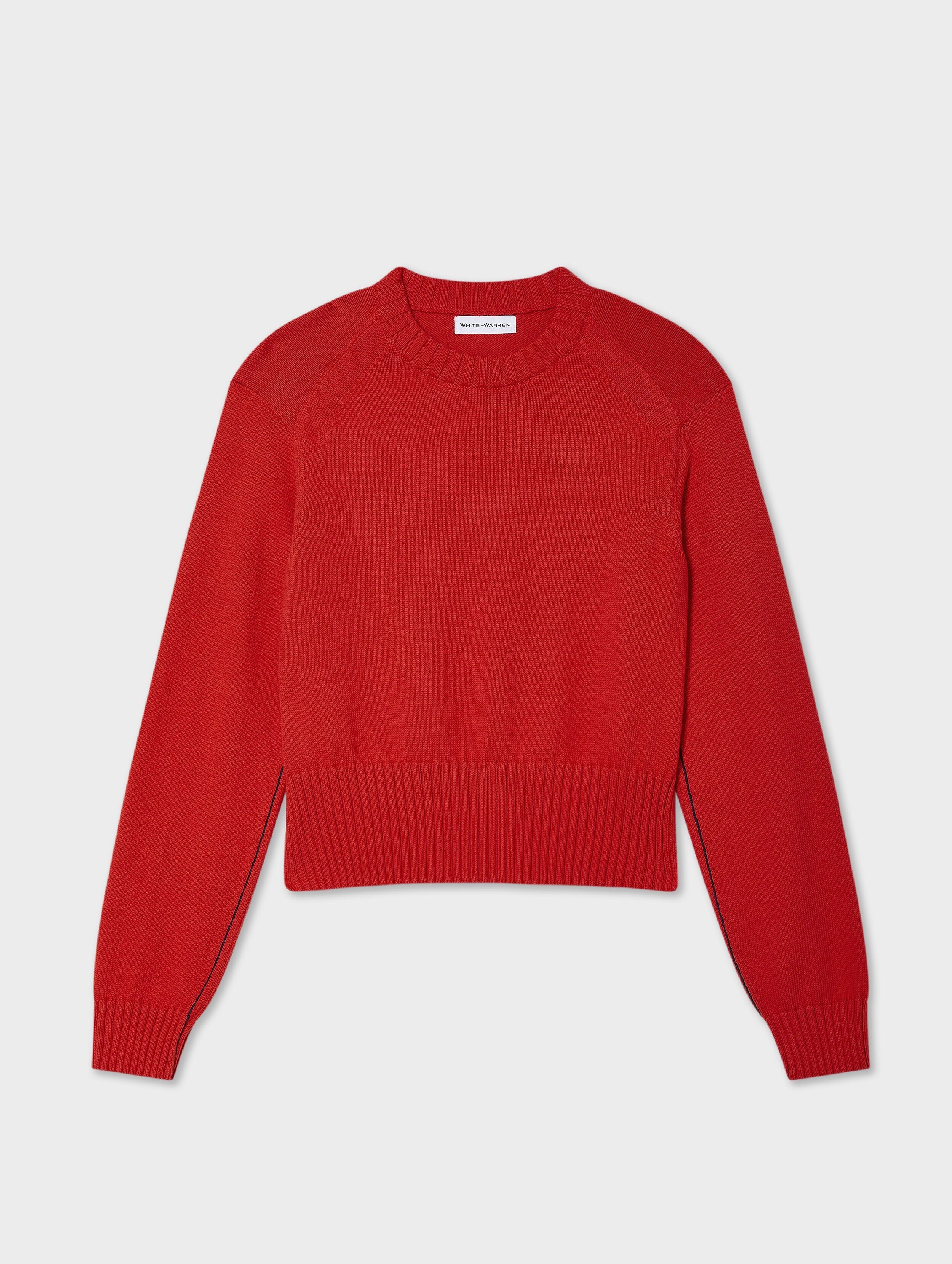 soft cotton rib trim sweatshirt poppy rednavy 1