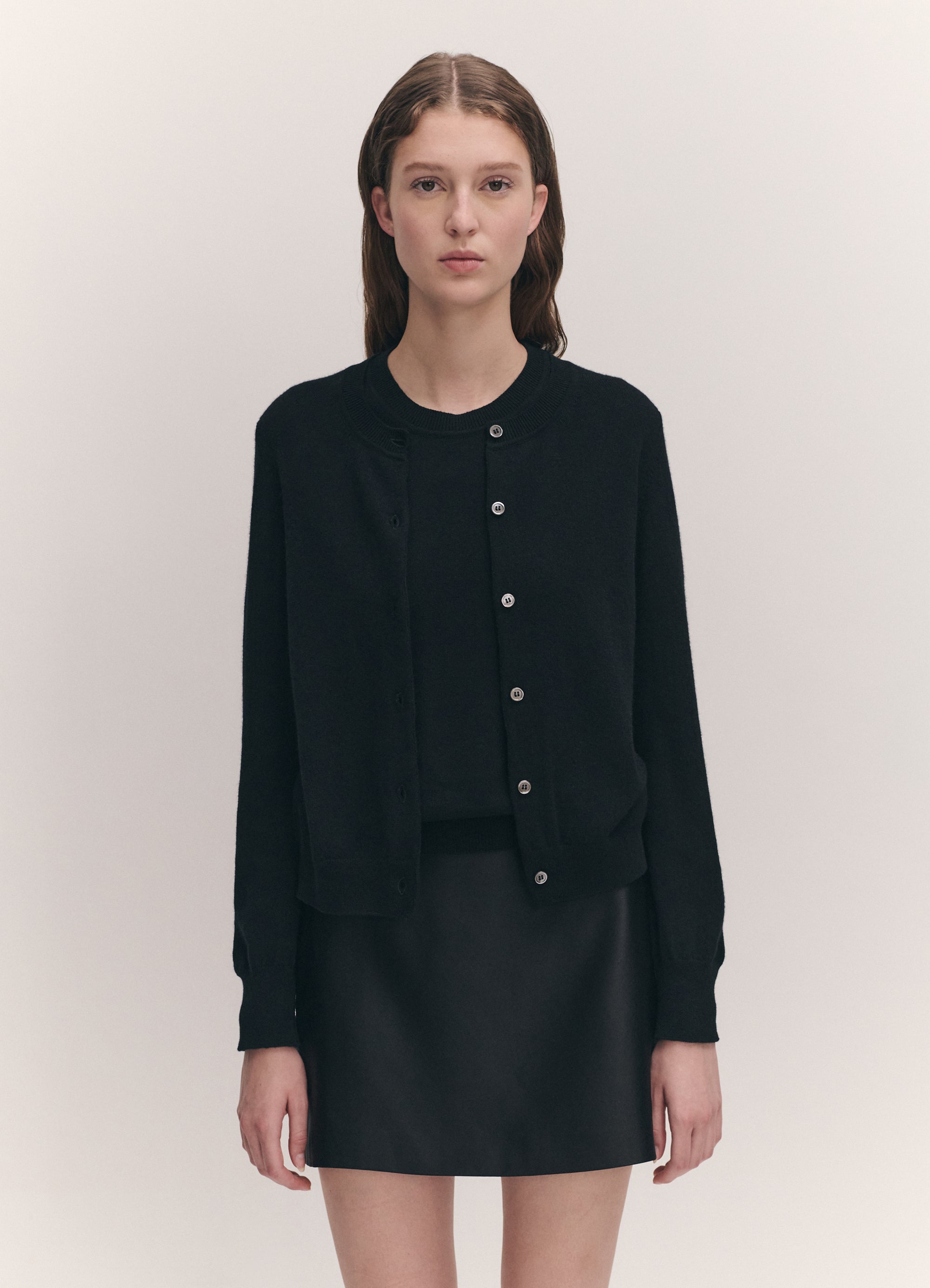 enya cashmere cardigan in black 1