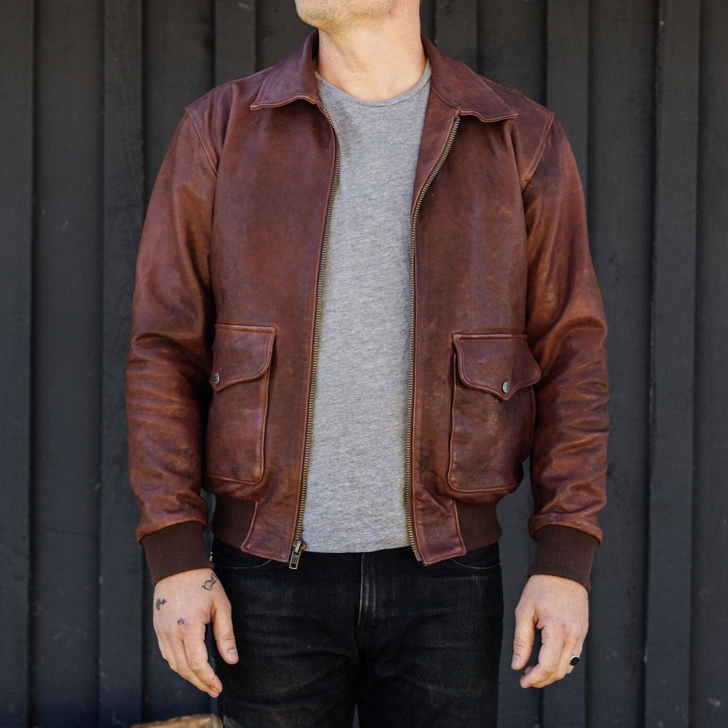 g 1 leather bomber cognac 2