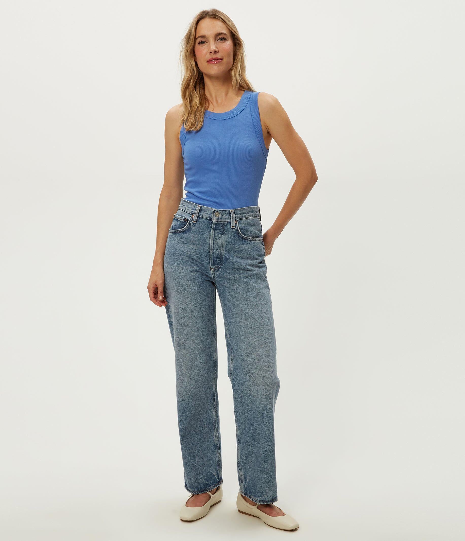 halley ribbed tank with ruching 2